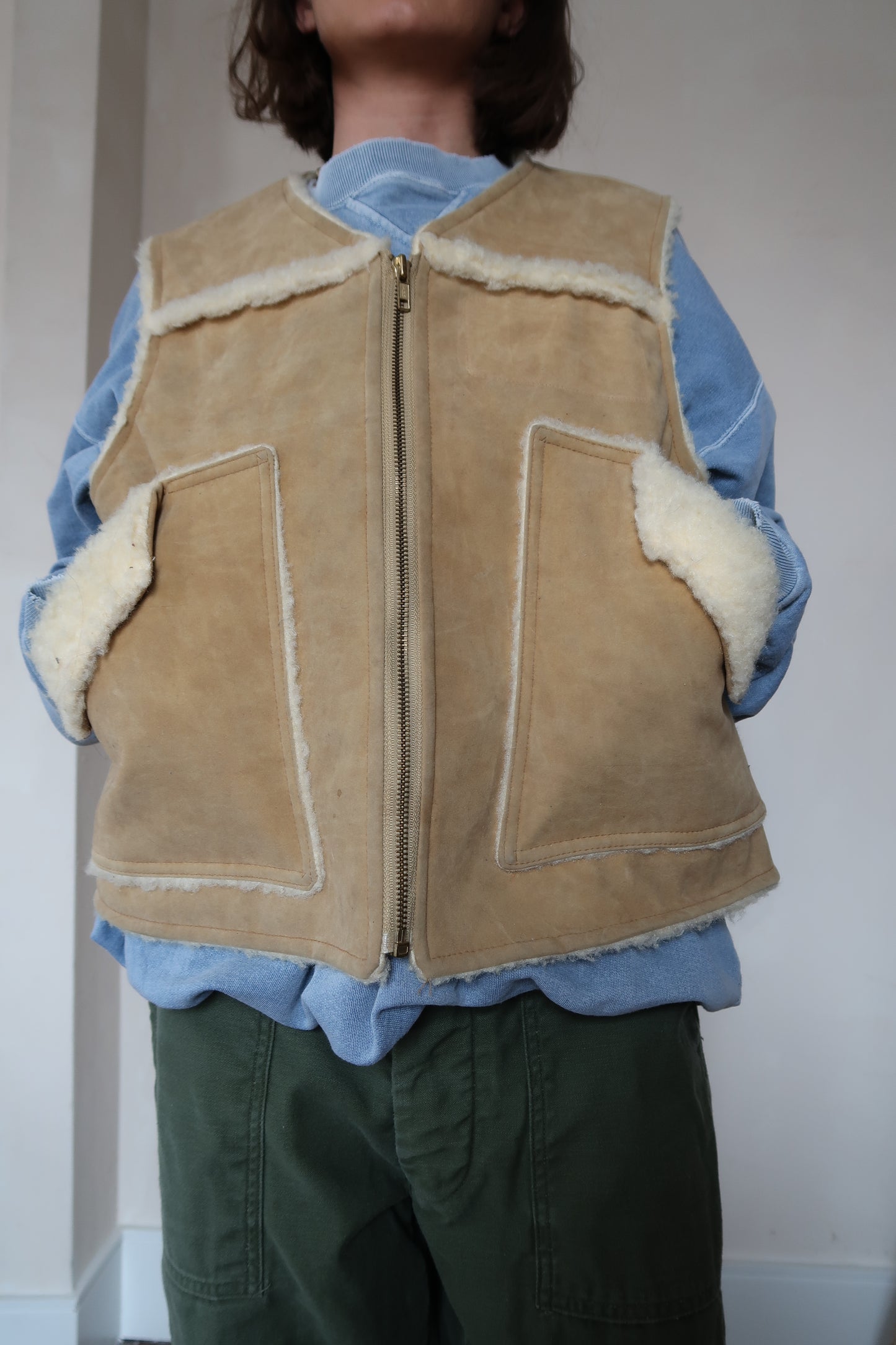 Faux Suede + Shearling Vest