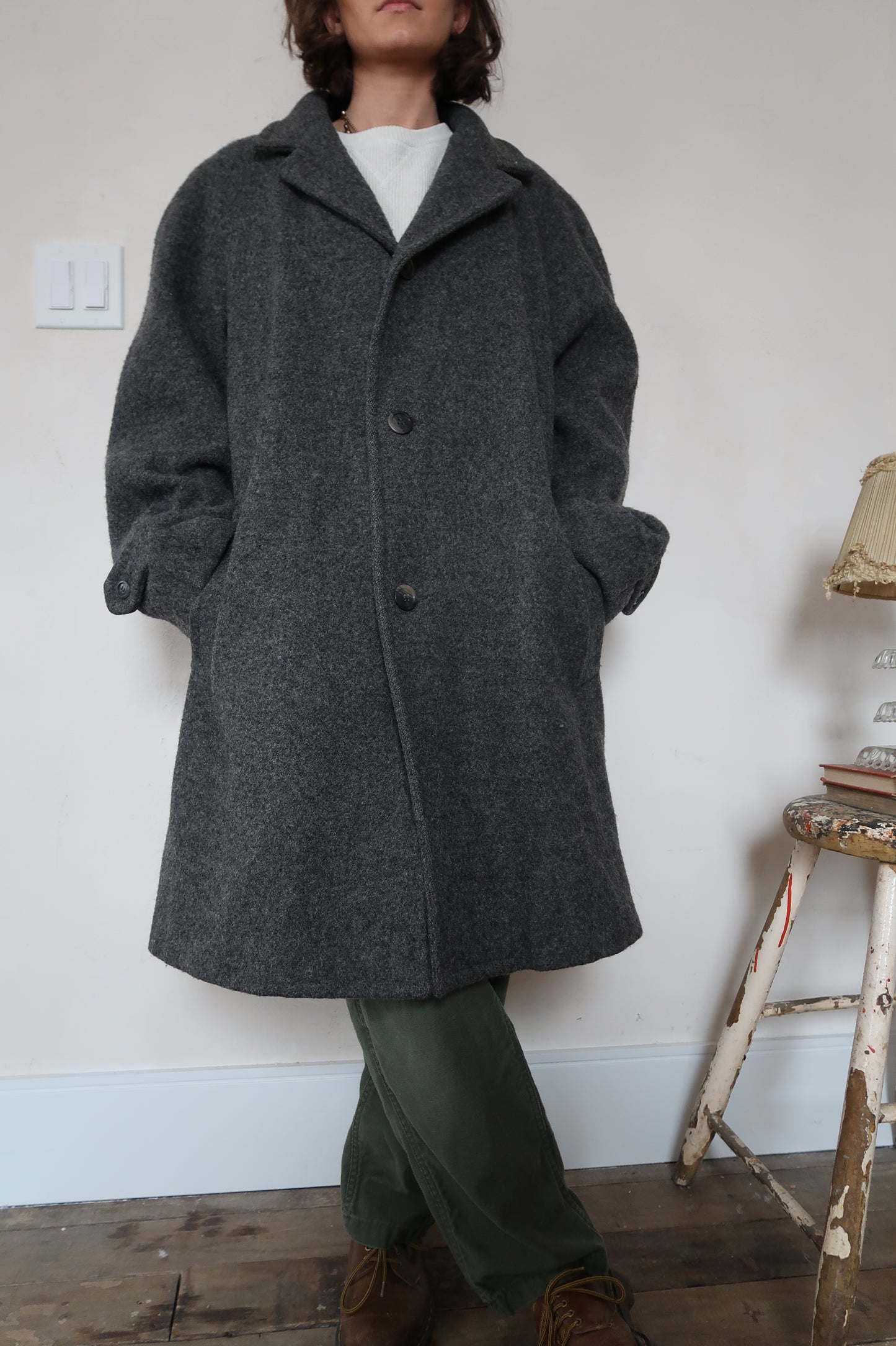 Grey Wool Pendleton Coat