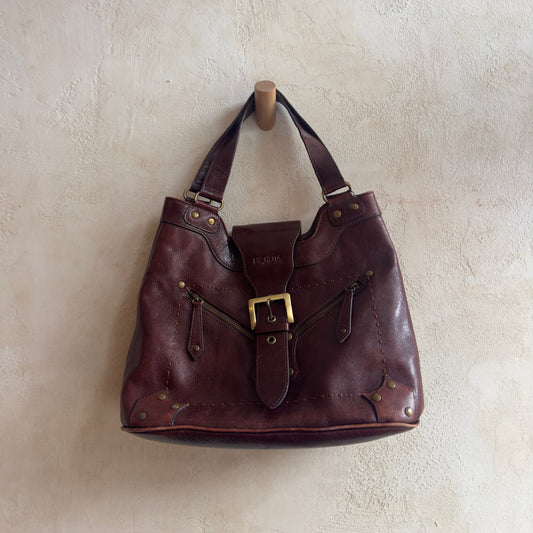 Burgundy Brown Leather Bag