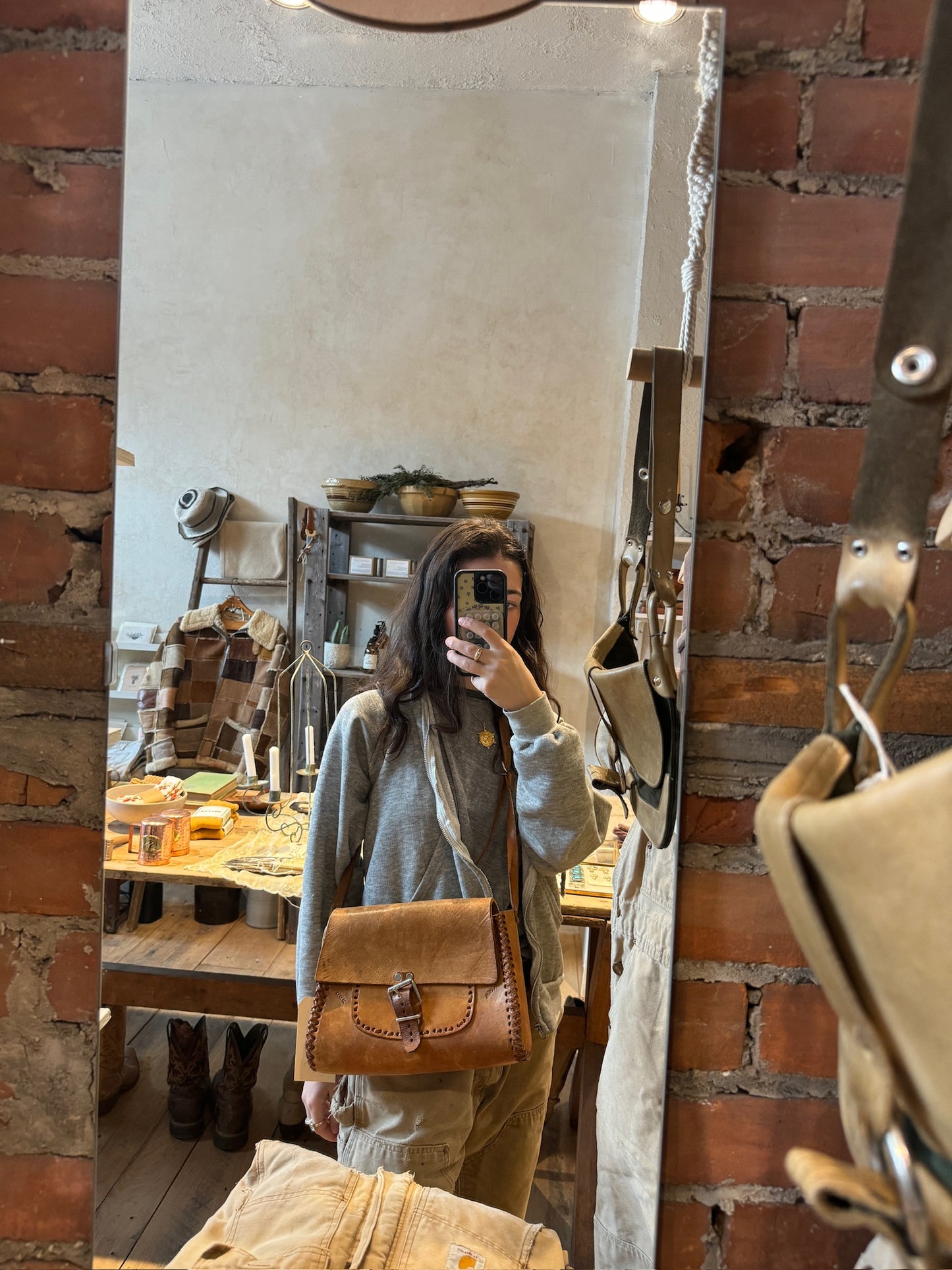 Tan Leather Camera Bag