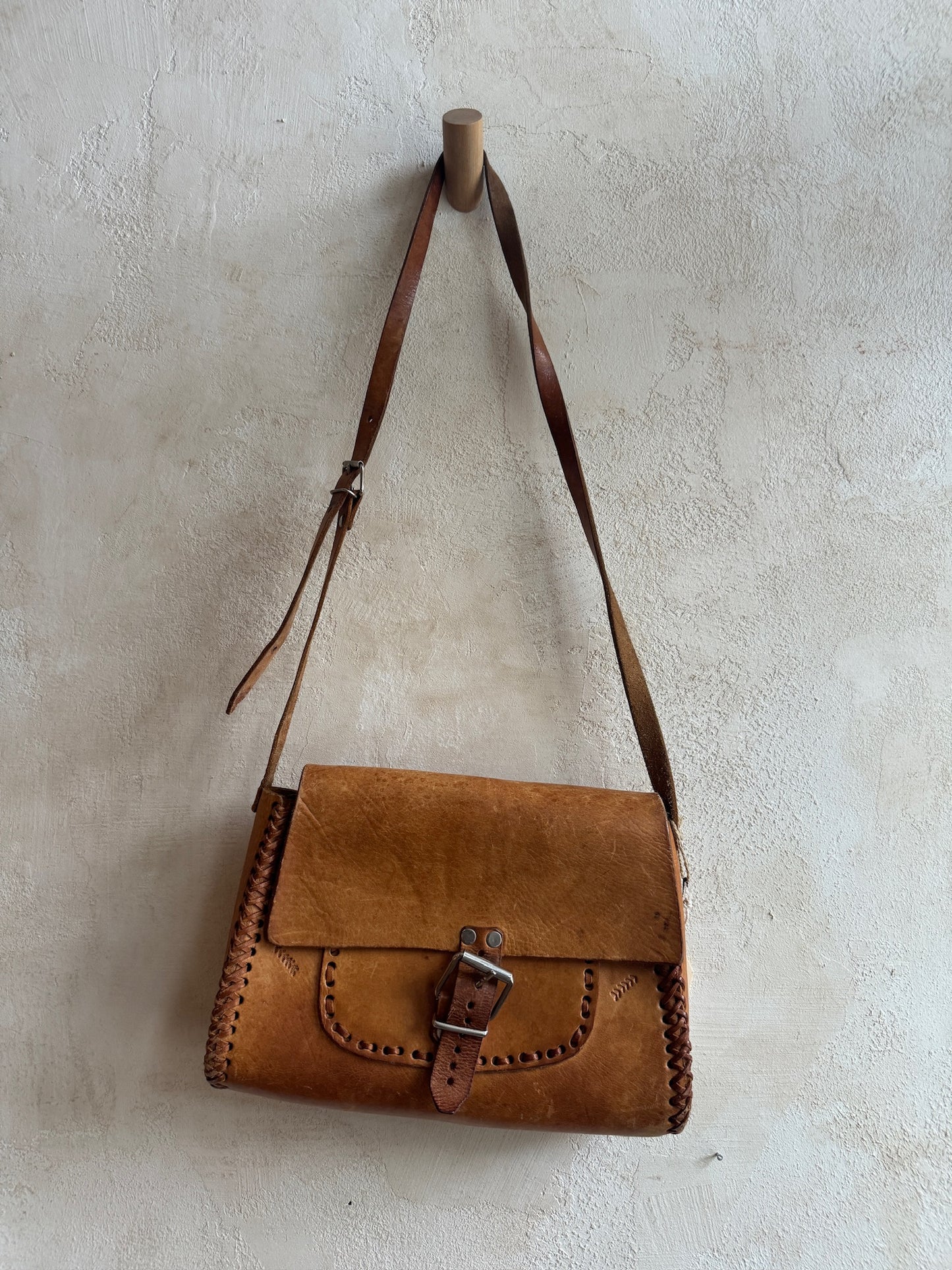 Tan Leather Camera Bag