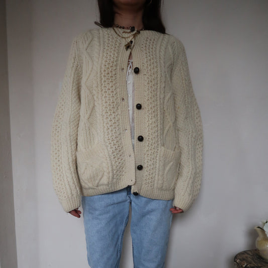 Cream Irish Wool Cardigan