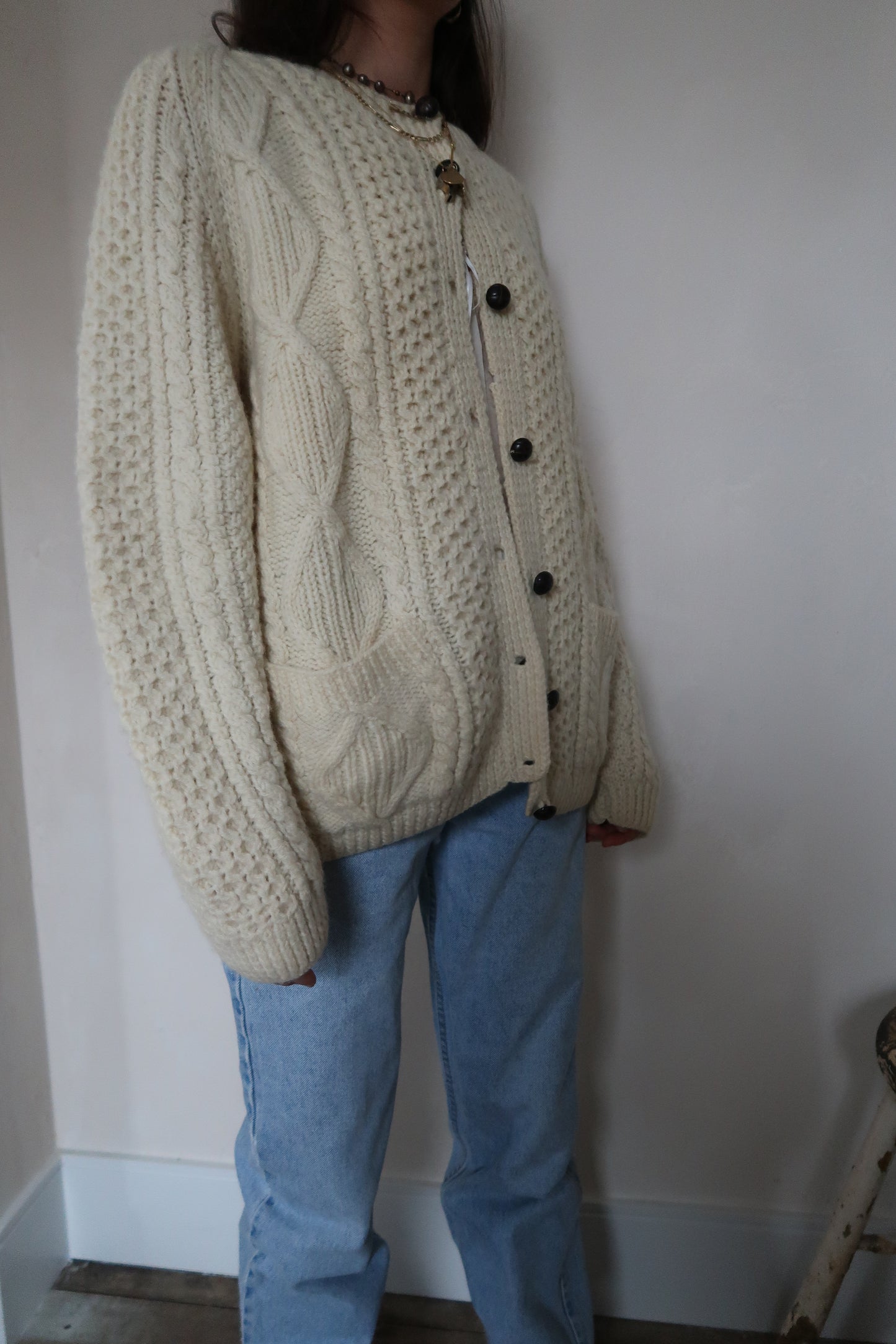 Cream Irish Wool Cardigan