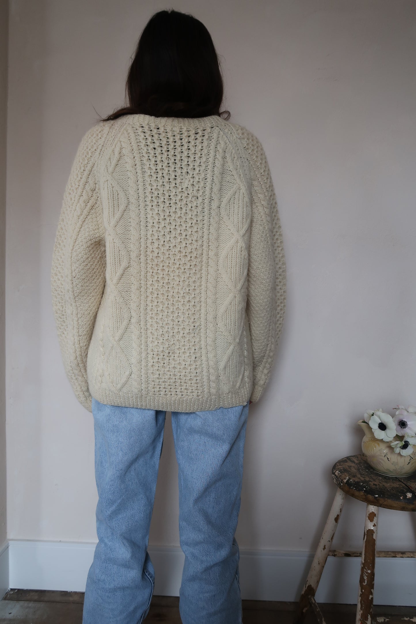 Cream Irish Wool Cardigan