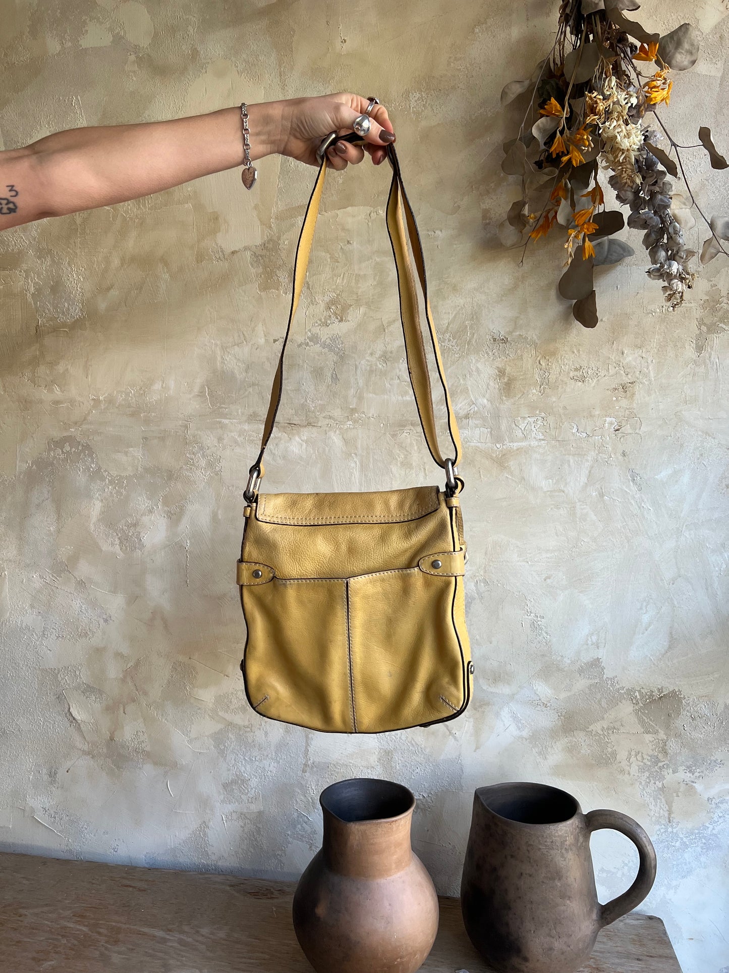 Pale Yellow Leather Bag