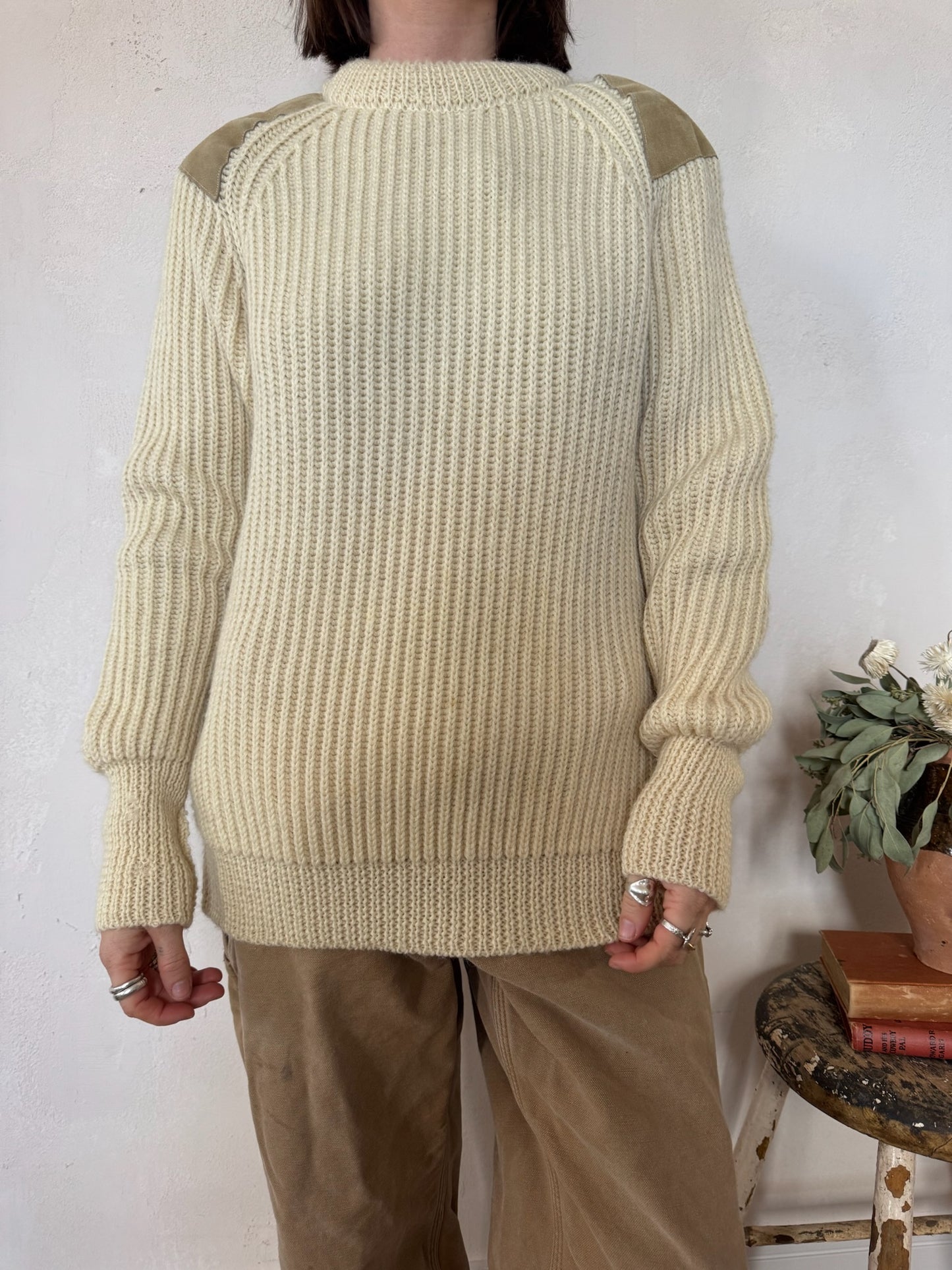 Cream Chunky Wool Sweater