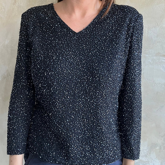 Black Beaded Shirt