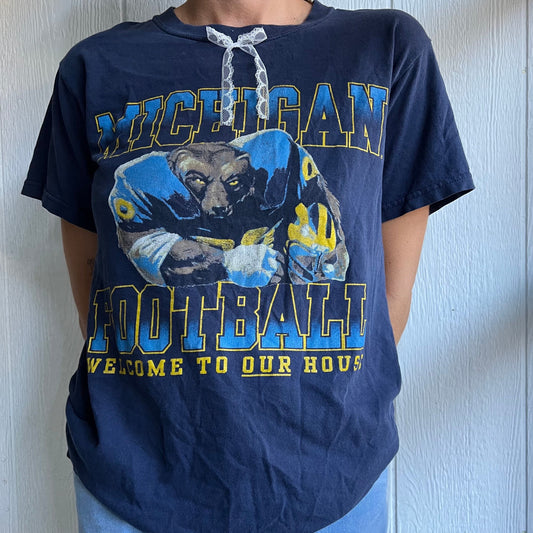 Lacey Bow Michigan Football Tee