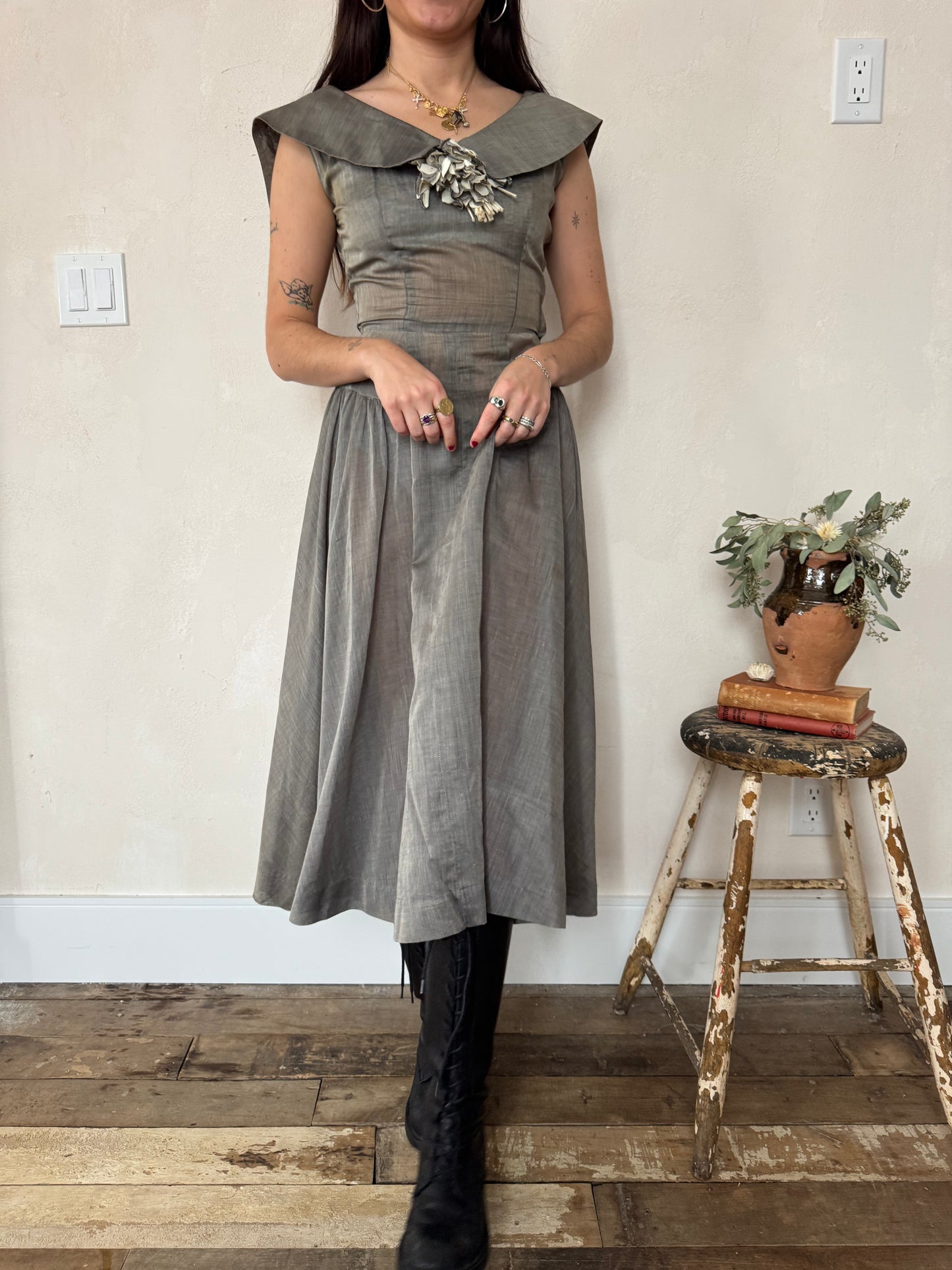 Sheer Grey Handmade Dress