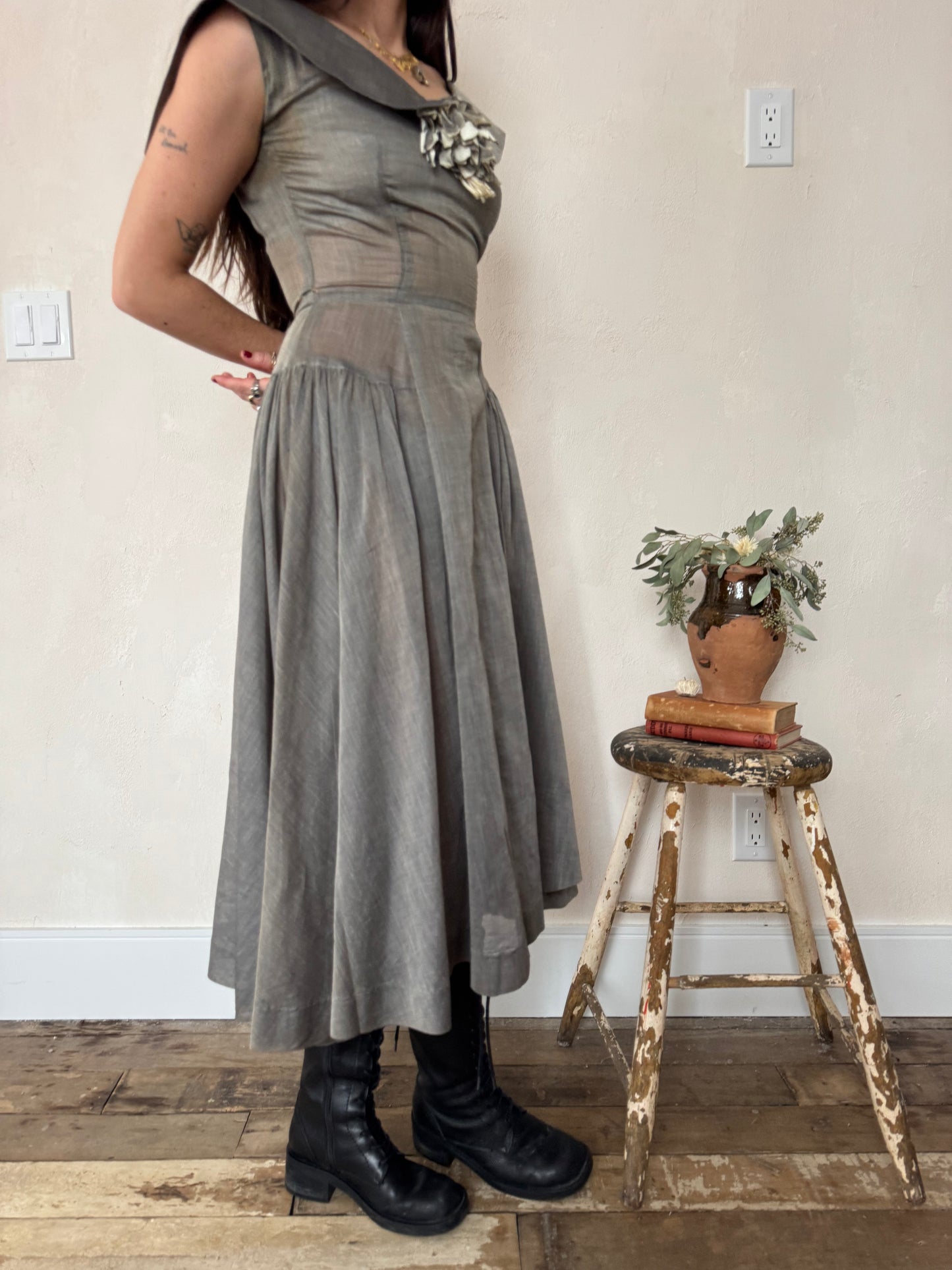 Sheer Grey Handmade Dress