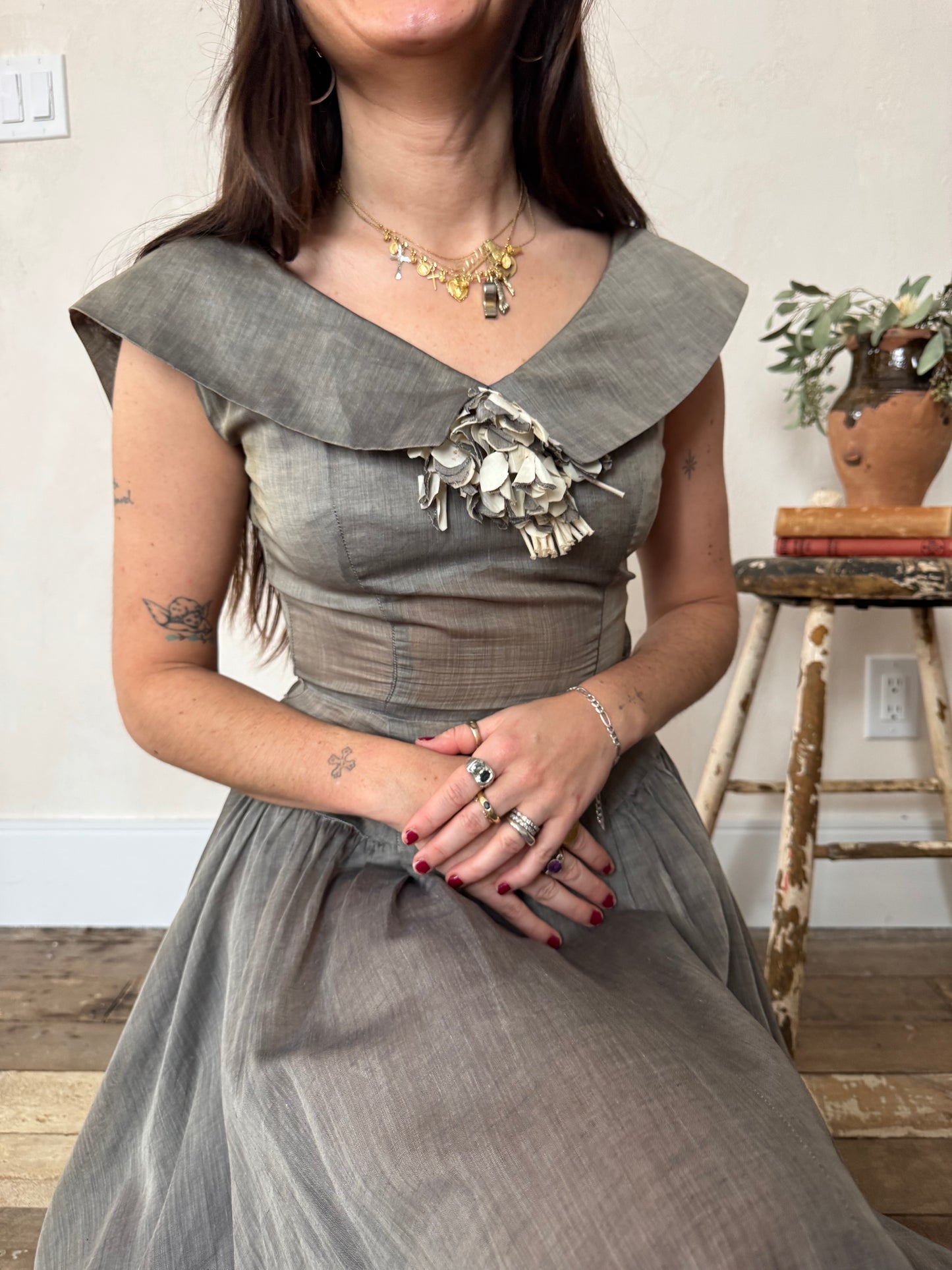 Sheer Grey Handmade Dress