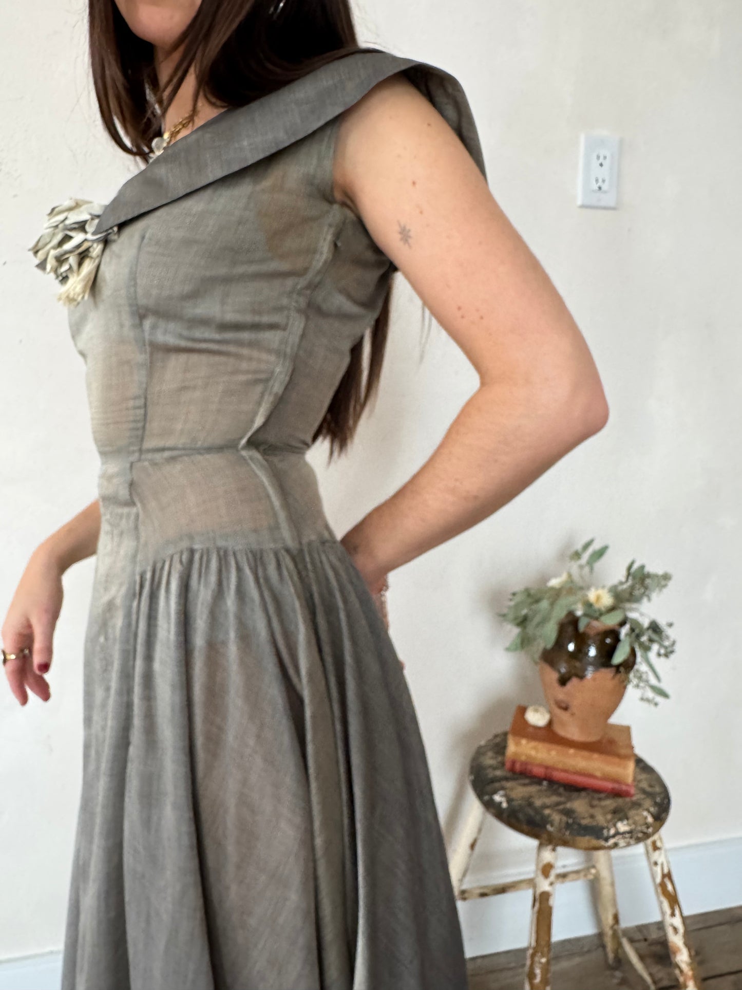 Sheer Grey Handmade Dress