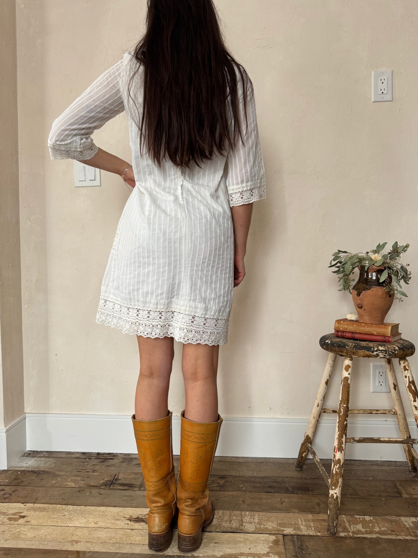 White Crochet Cotton Dress