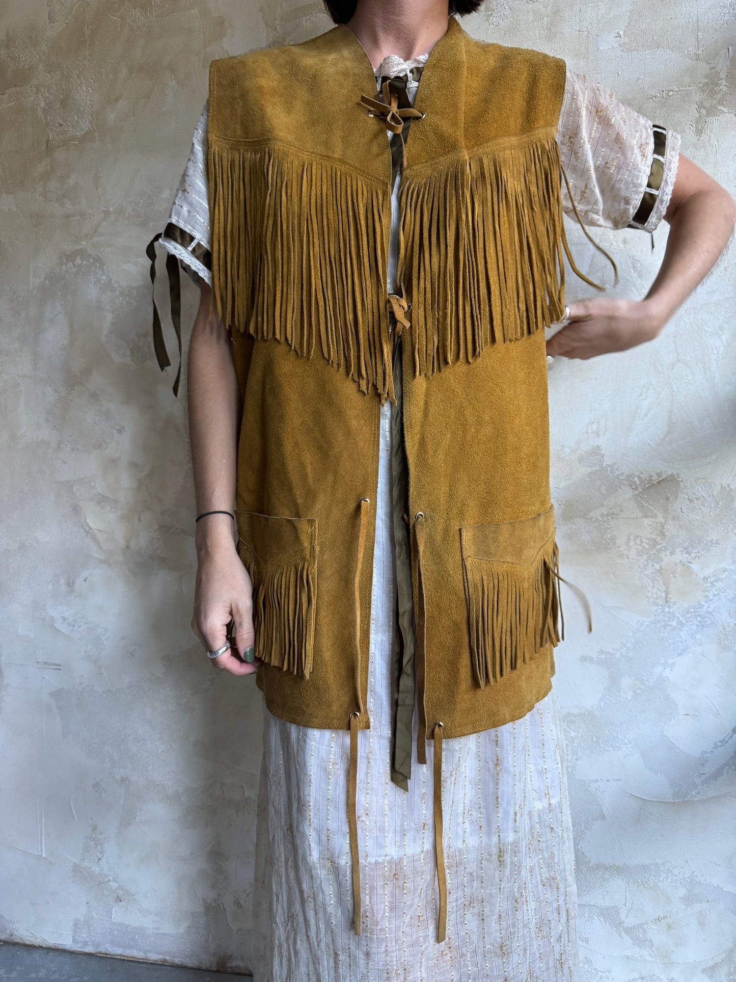 Suede Fringe Vest