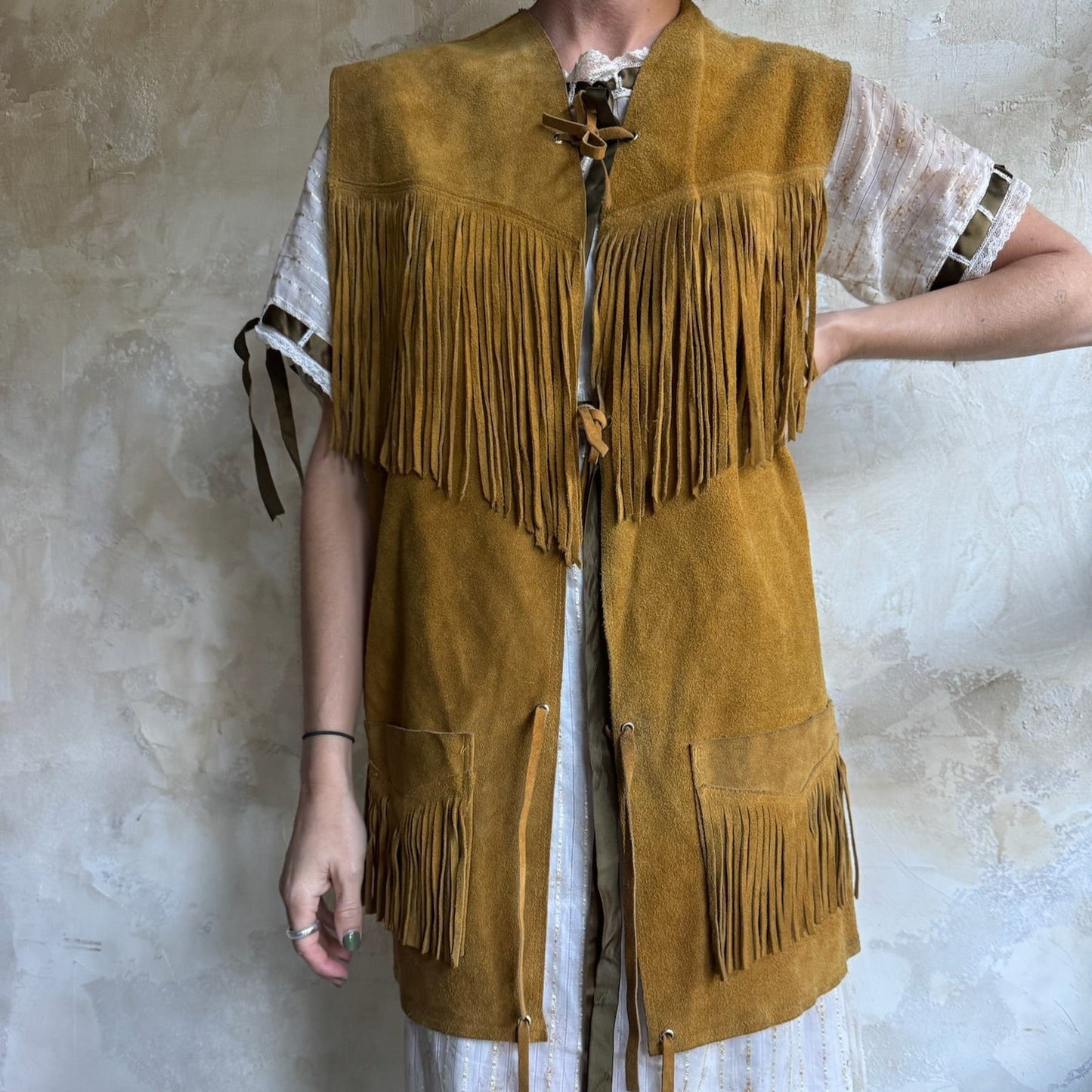 Suede Fringe Vest