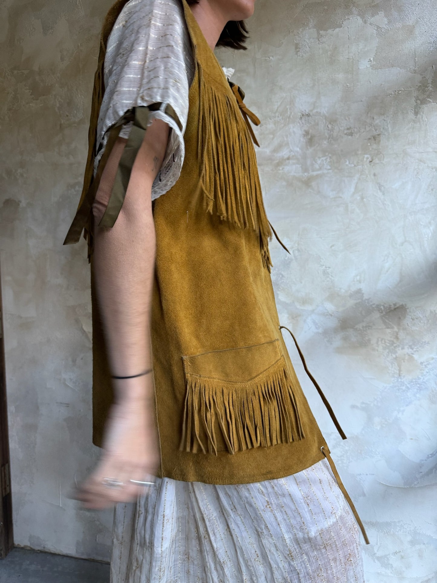 Suede Fringe Vest