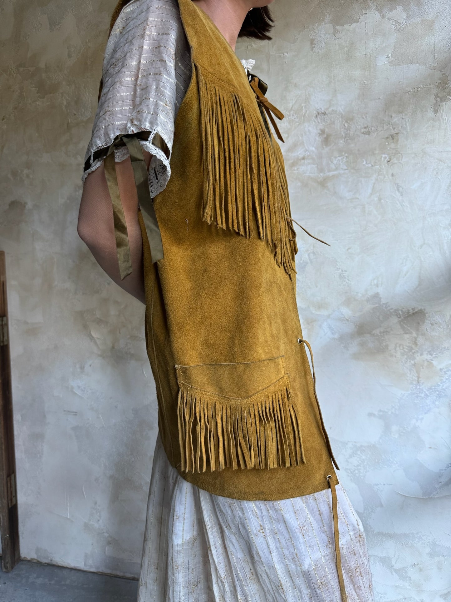 Suede Fringe Vest