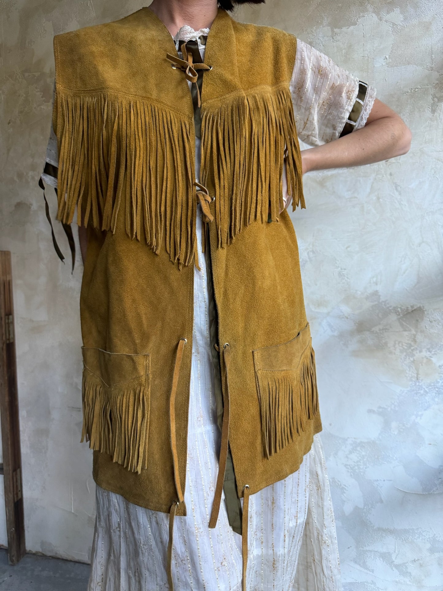 Suede Fringe Vest