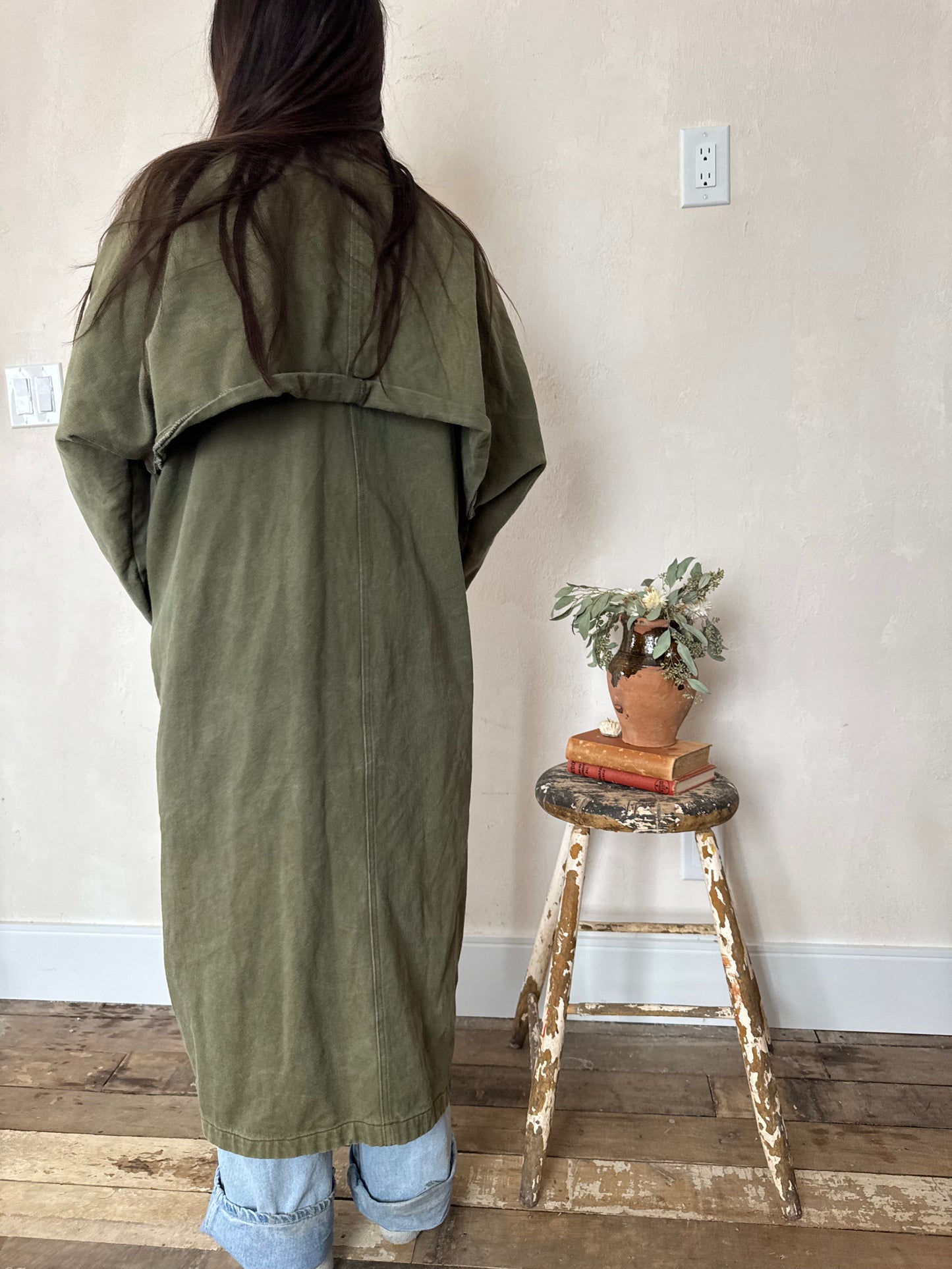 Long Green Trench Coat