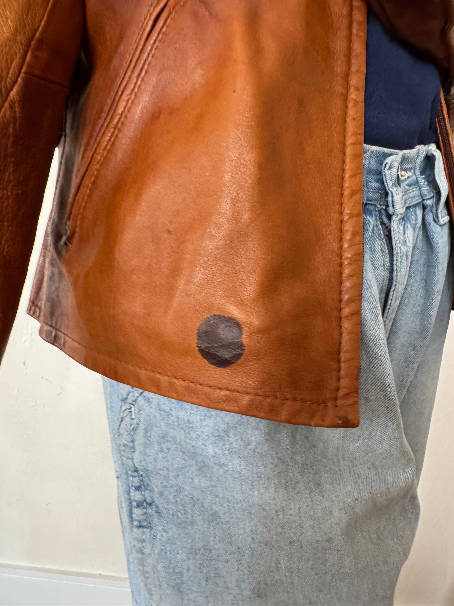 Rusty Orange Moto Leather Jacket