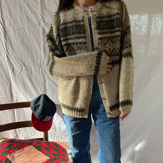 Patterned Wool Cardigan