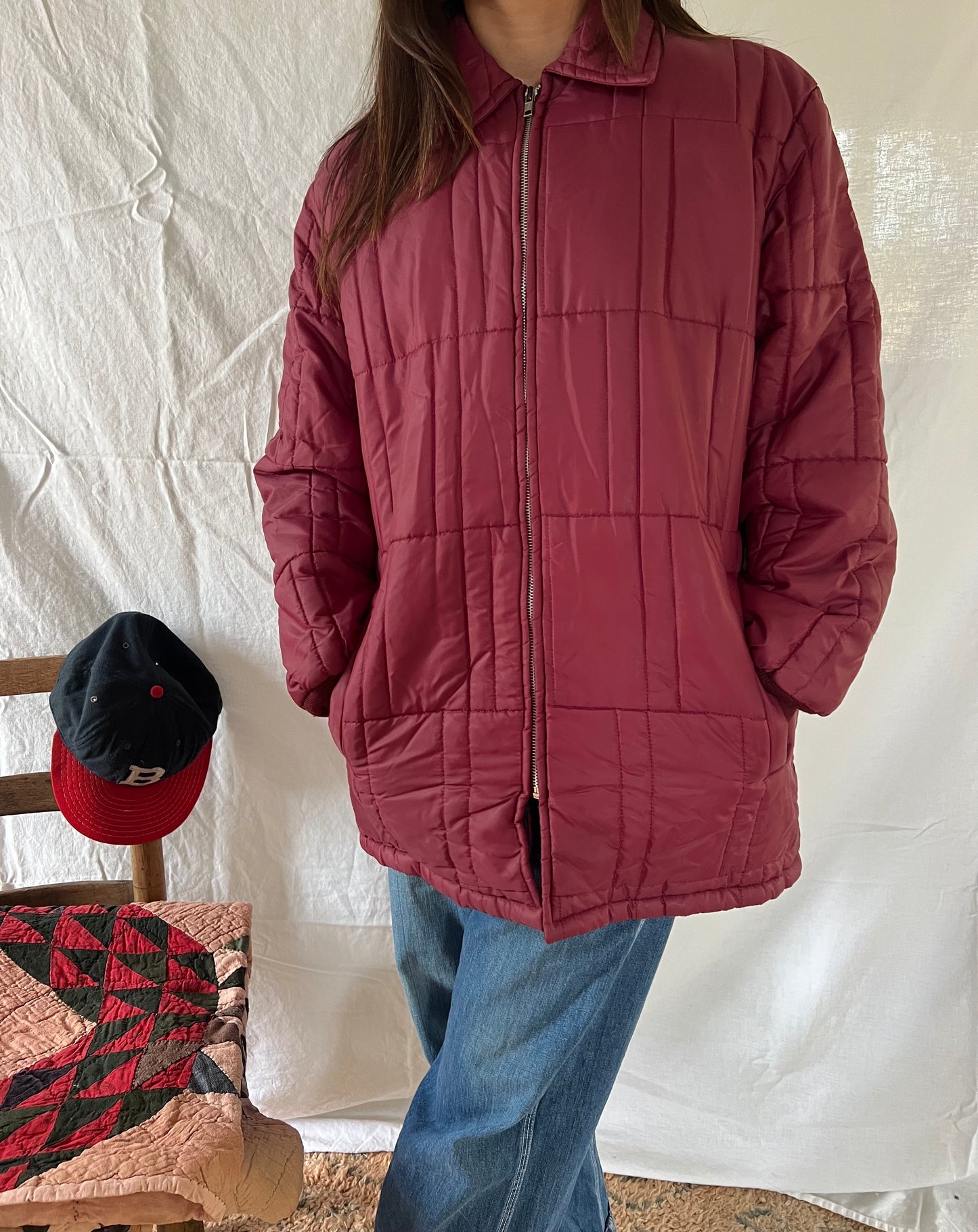 Maroon Puffer Jacket