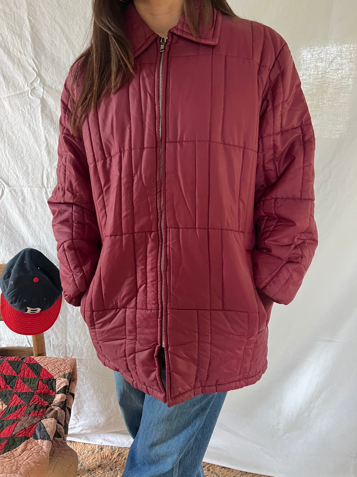 Maroon Puffer Jacket