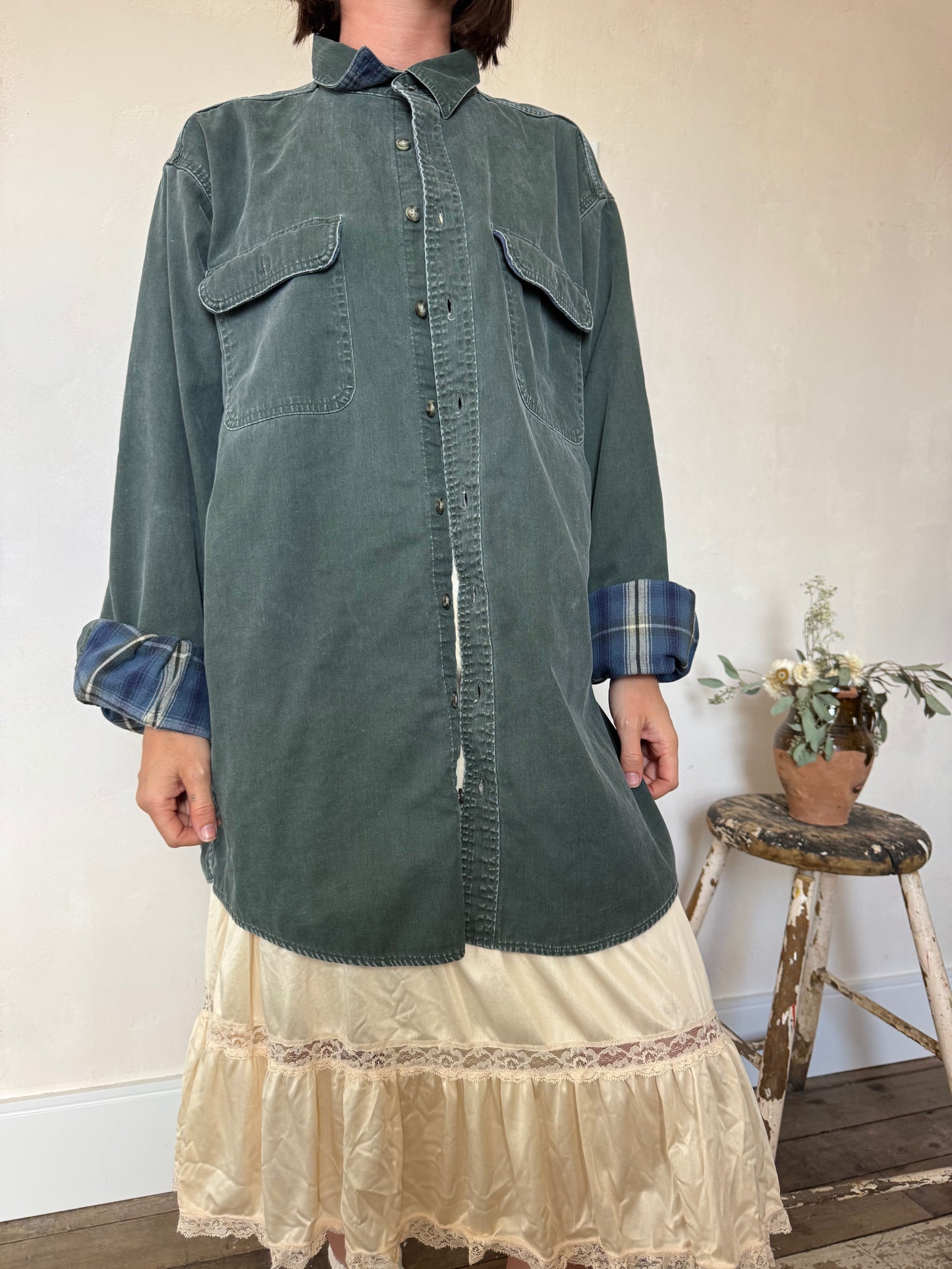 LL Bean Flannel Lined Button Up