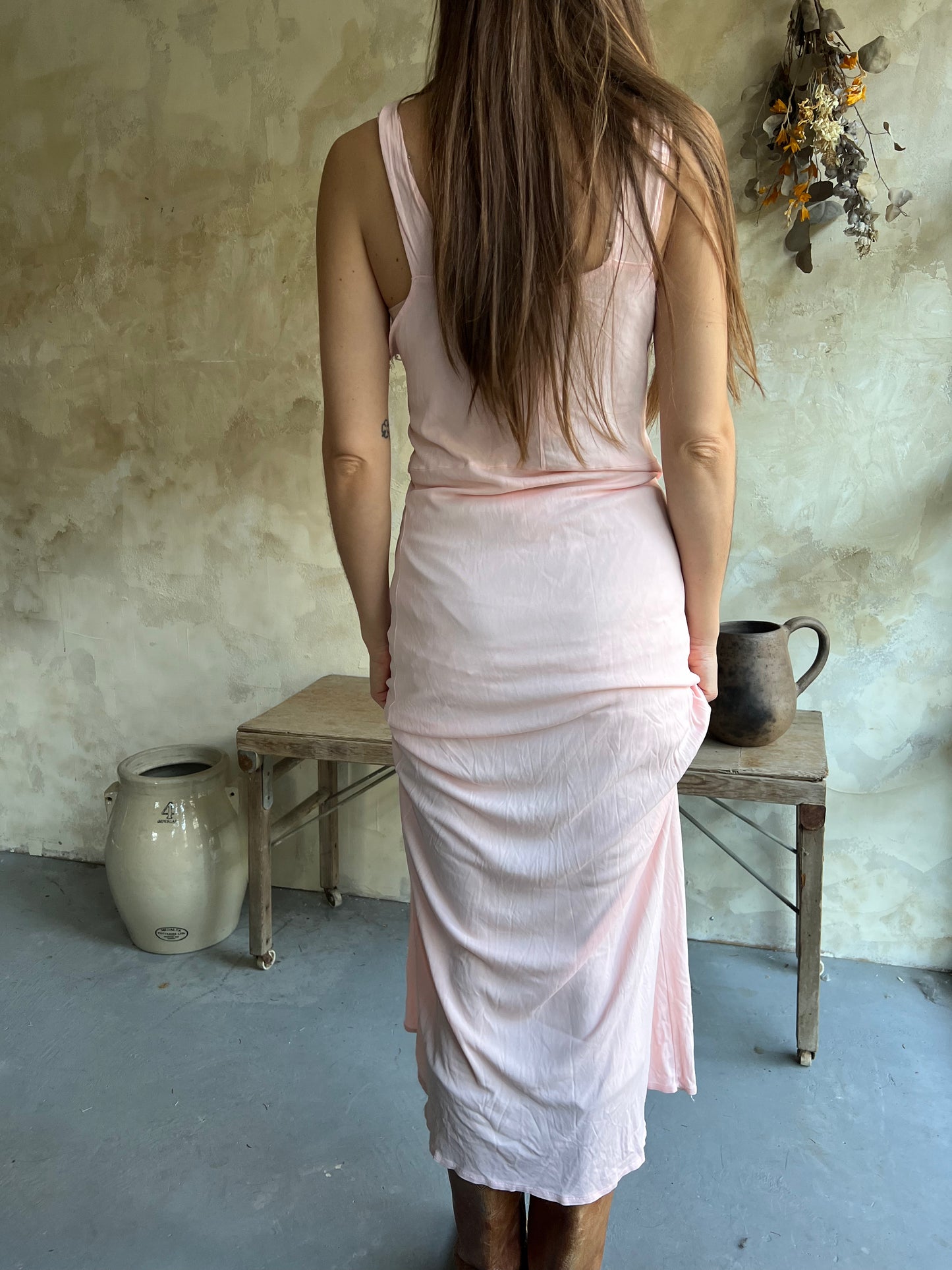 Pink Lace Slip Dress