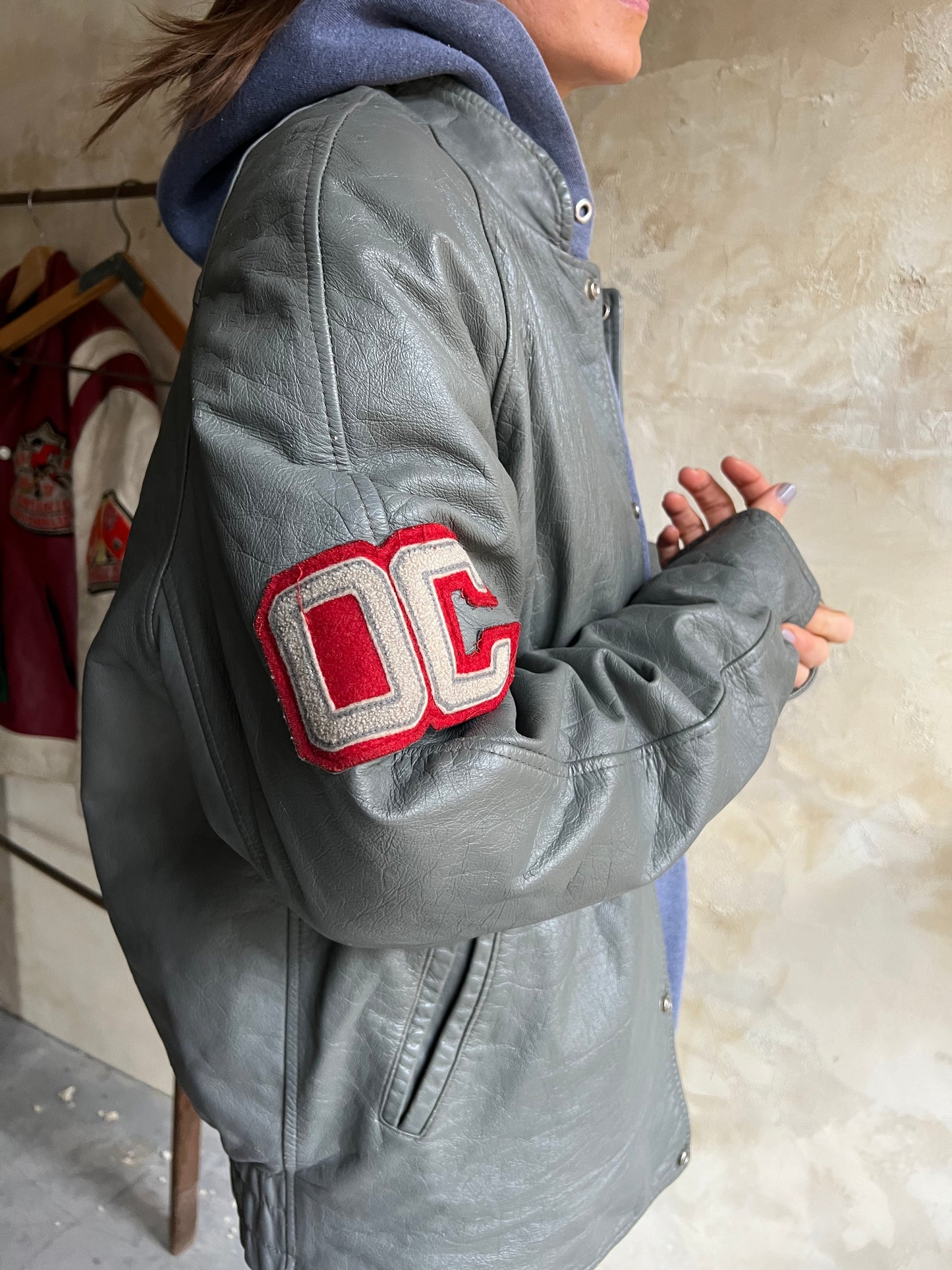 1980's Grey Varsity Football Jacket