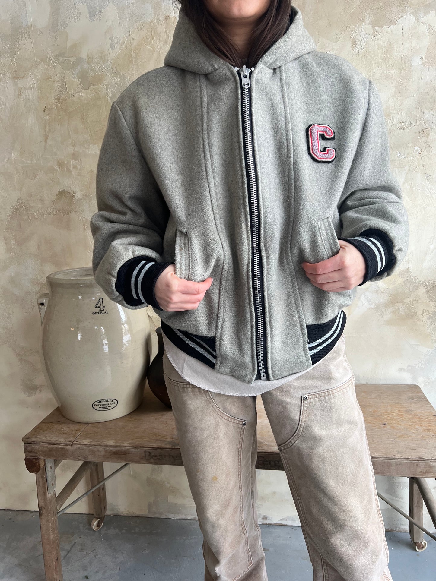 Grey Varsity Jacket