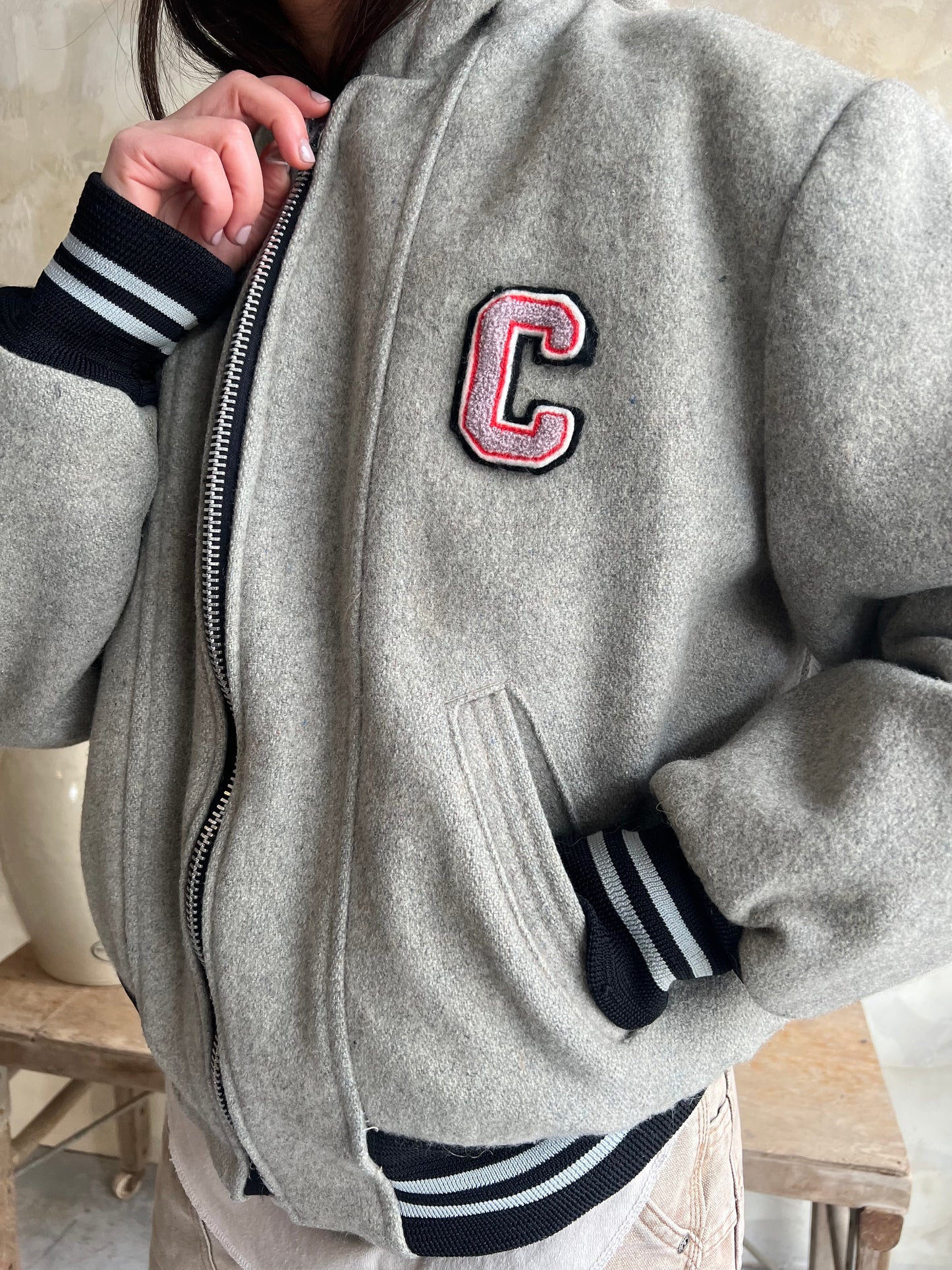 Grey Varsity Jacket