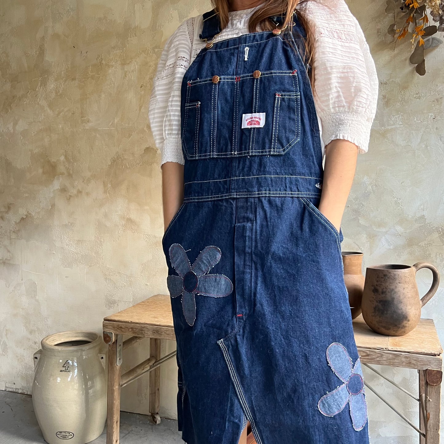 Reworked Daisy Denim Overall Dress