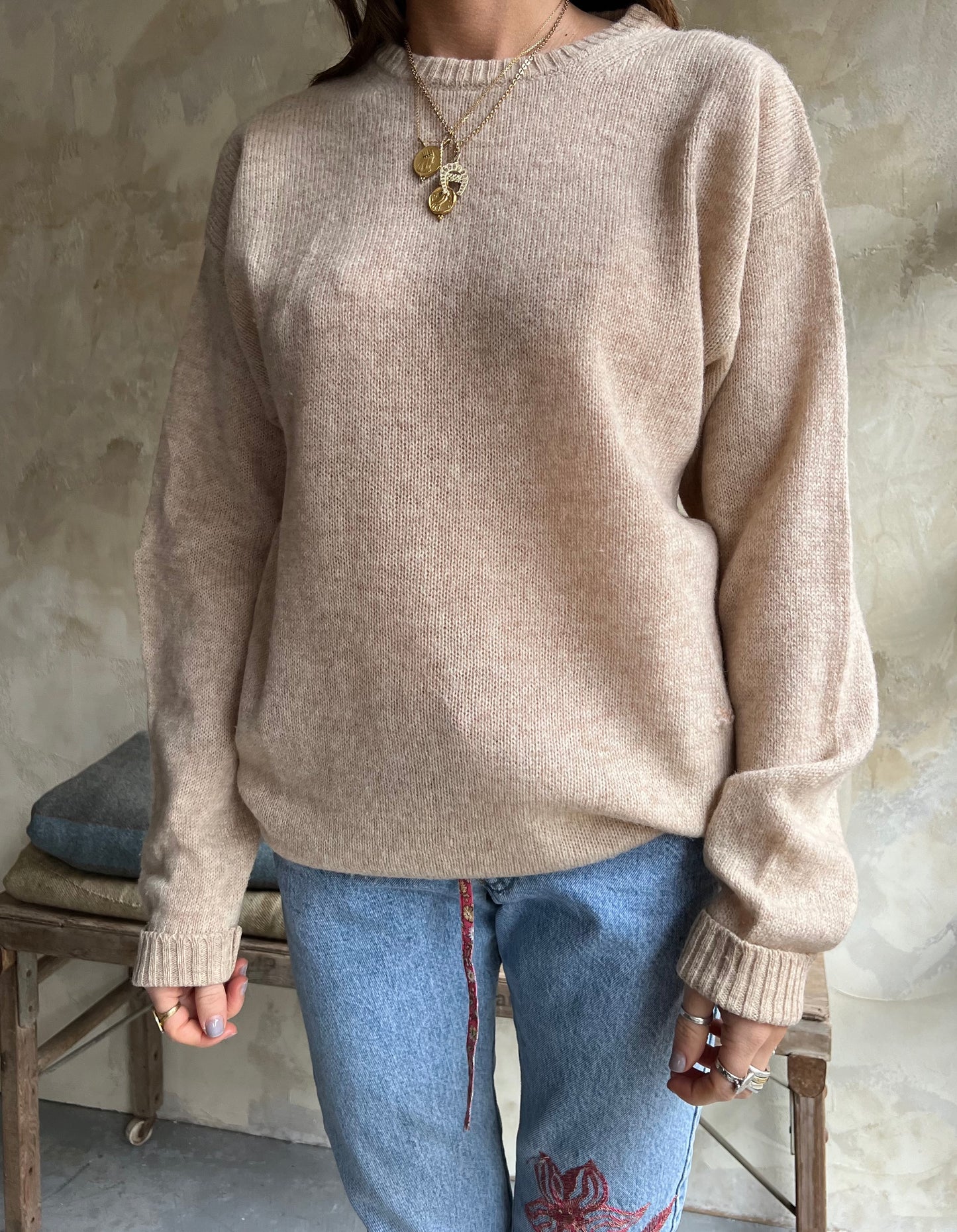 Beige Wool Sweater