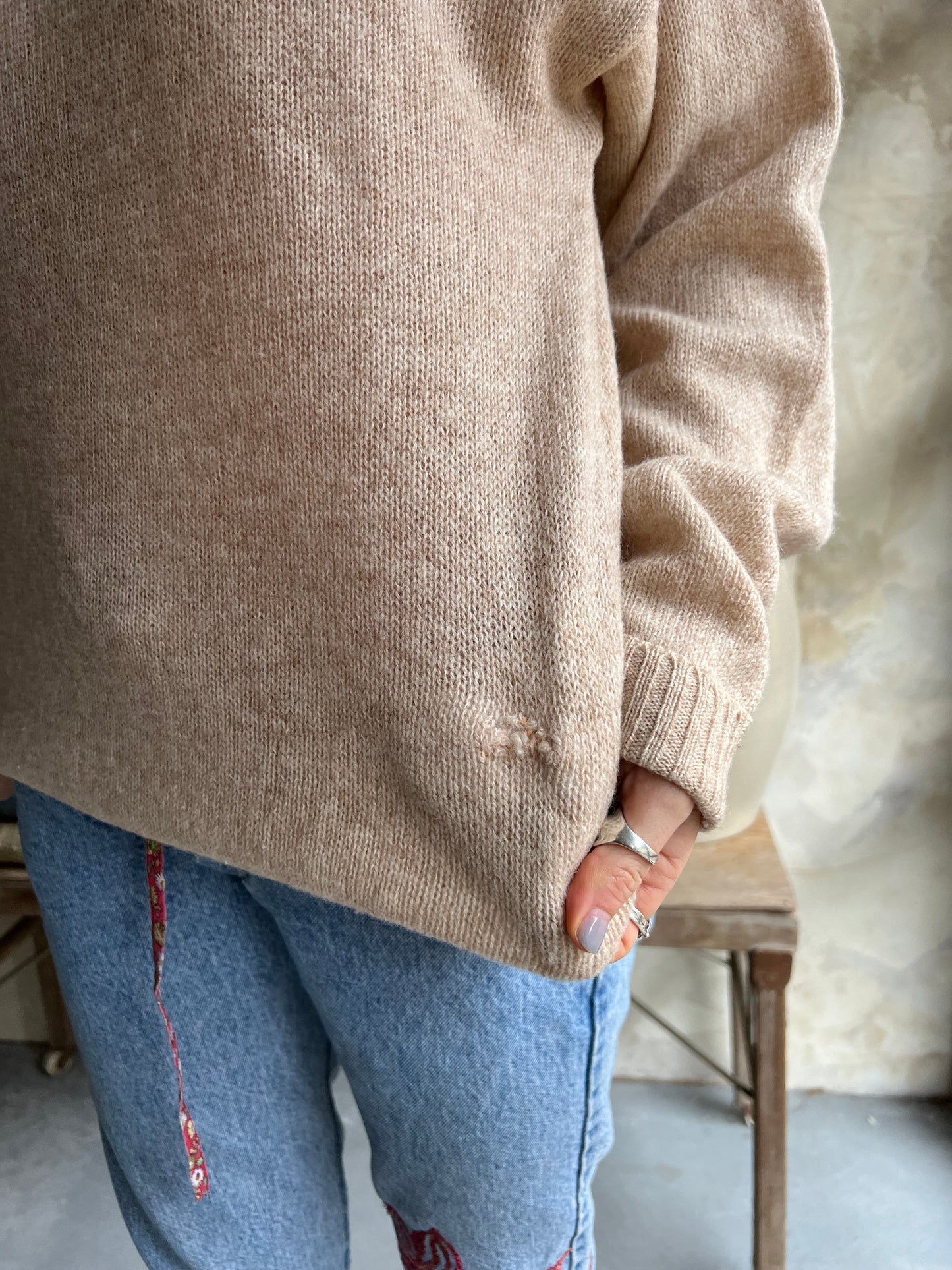 Beige Wool Sweater