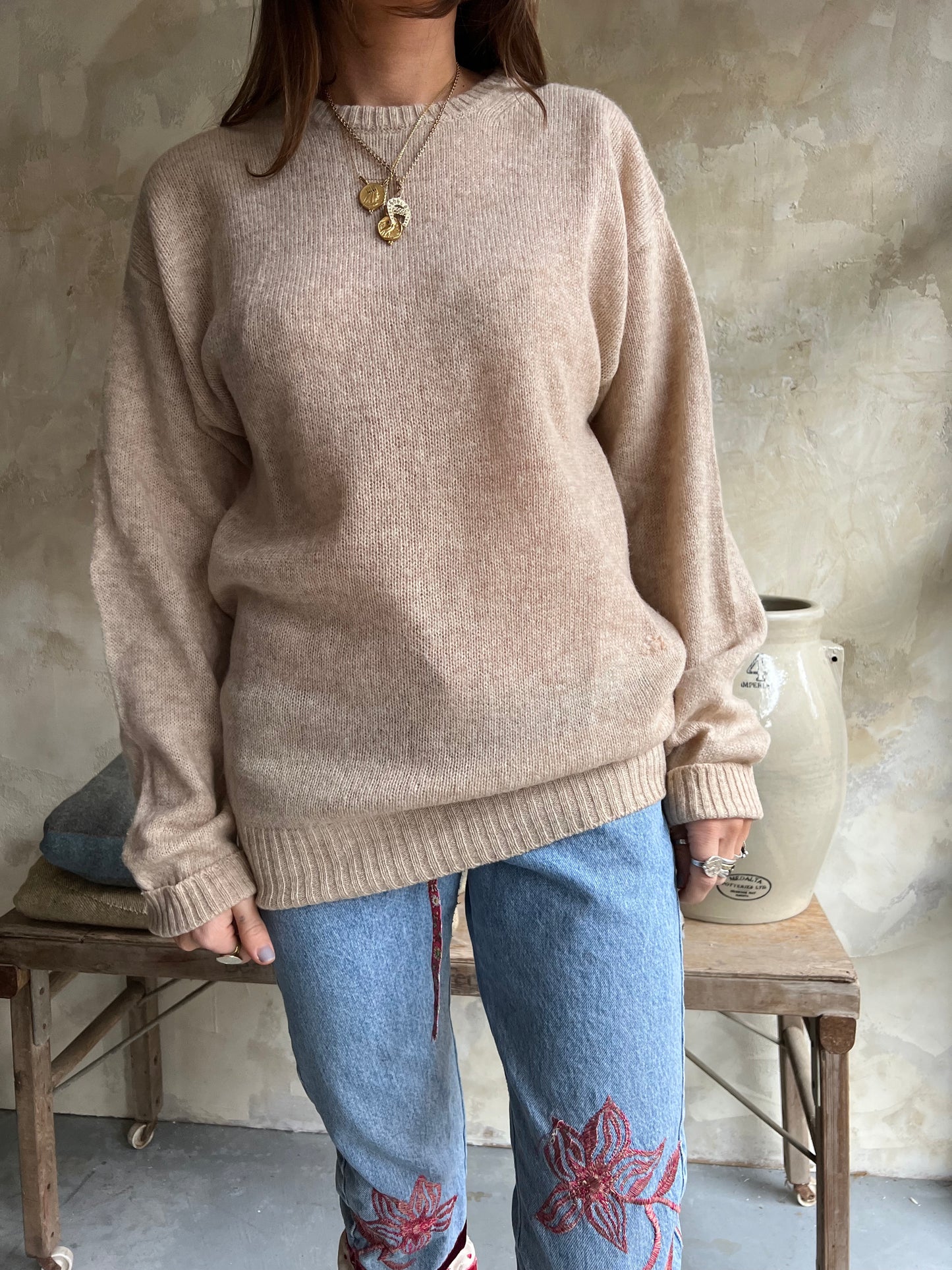 Beige Wool Sweater