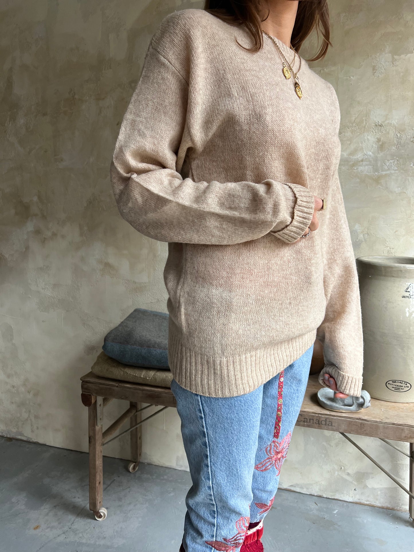 Beige Wool Sweater