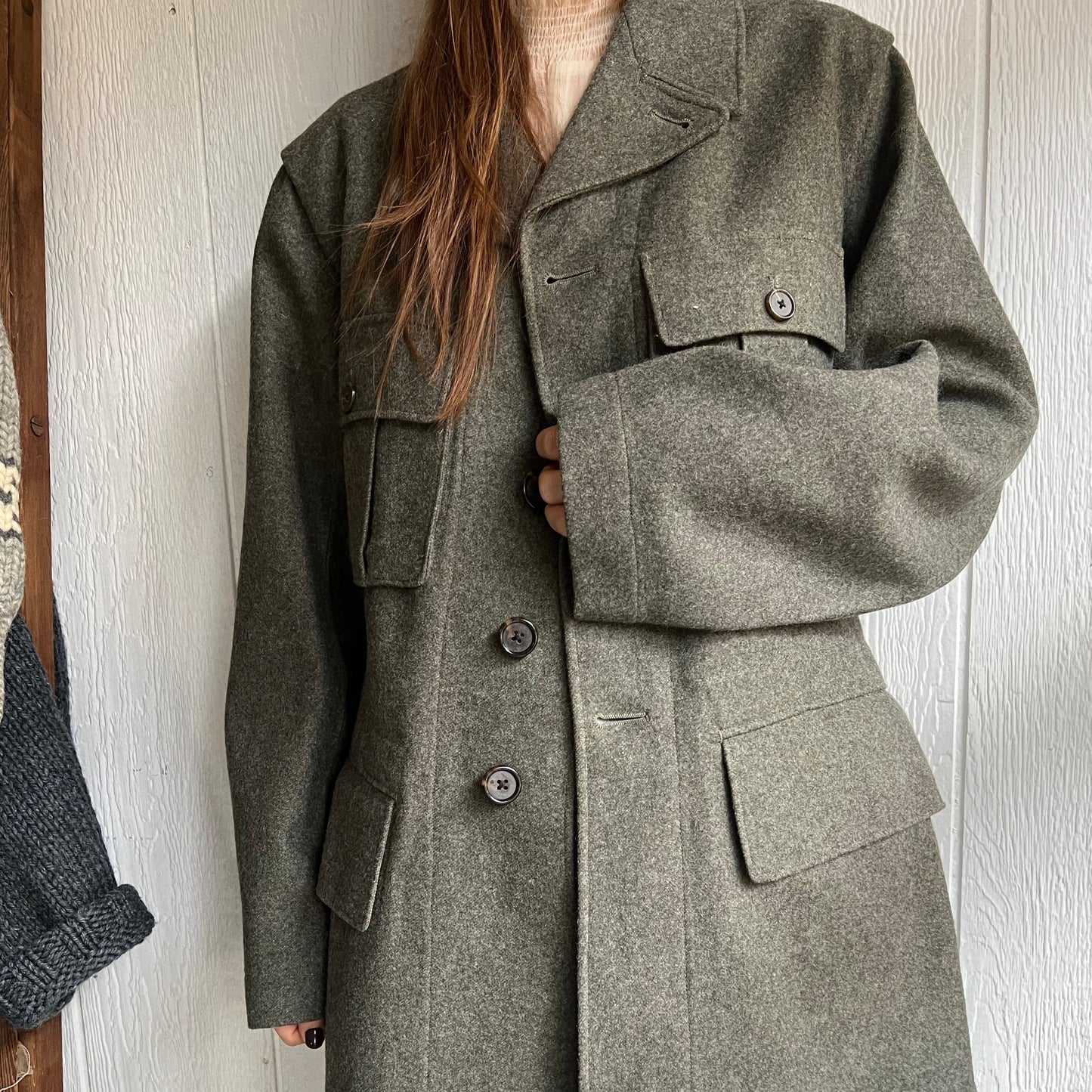 Military Grey Wool Jacket