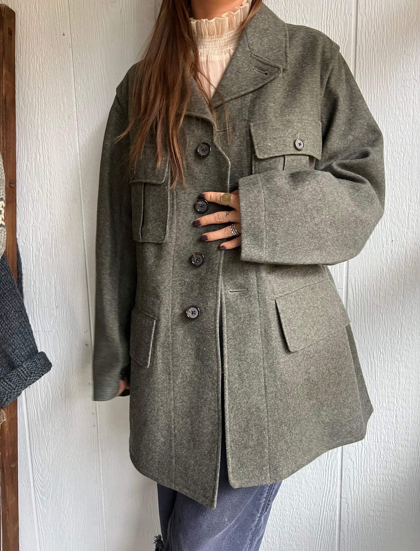 Military Grey Wool Jacket