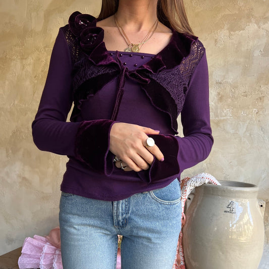 Dark Purple Velvet Top