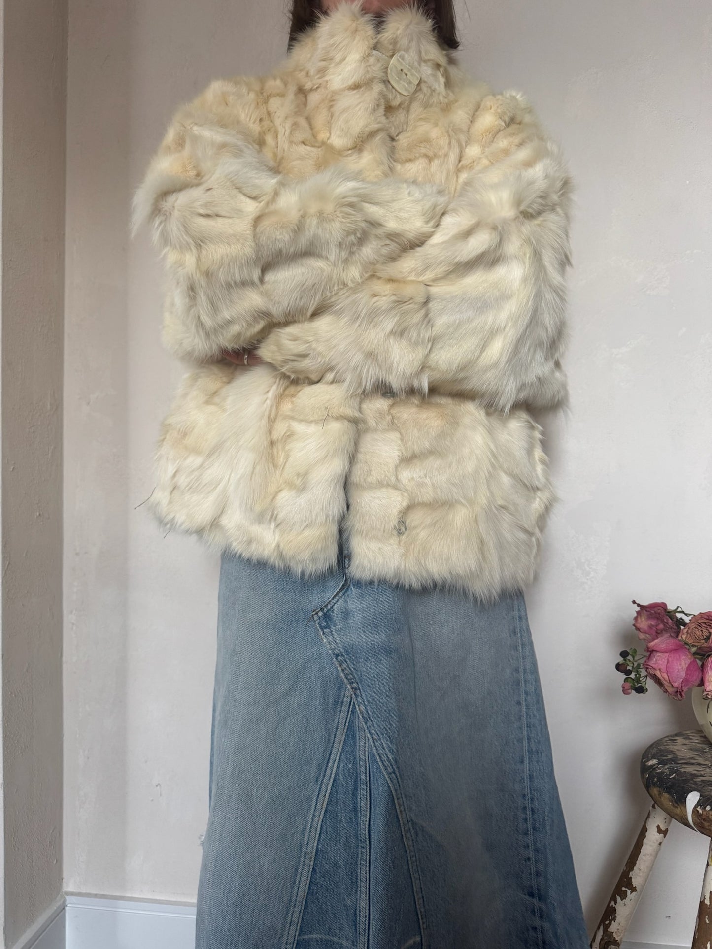 Rabbit Fur Drop Shoulder Jacket