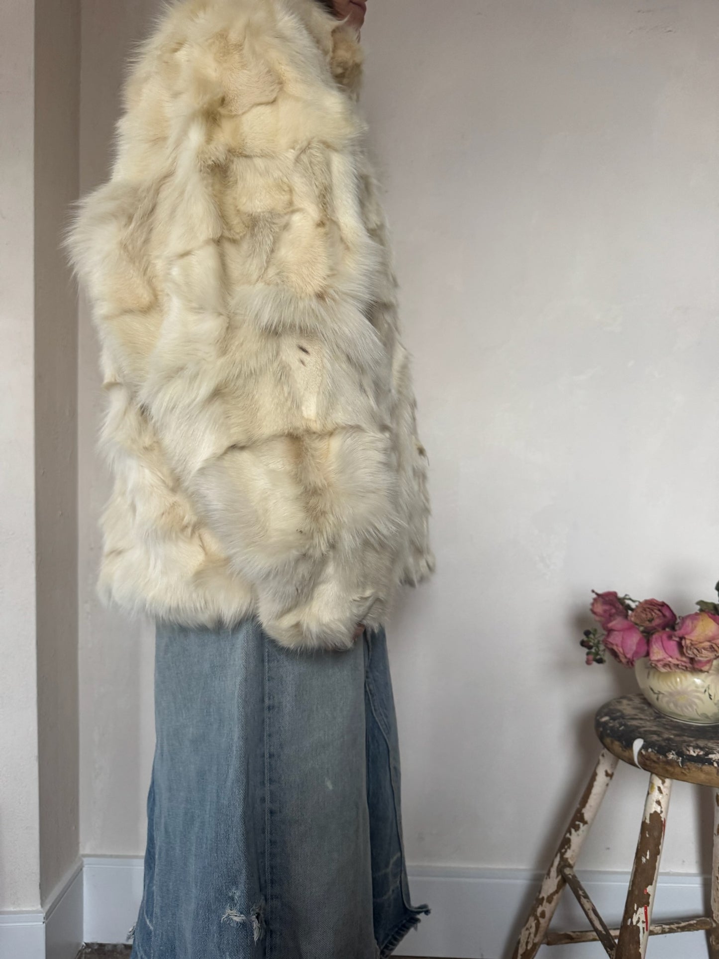 Rabbit Fur Drop Shoulder Jacket