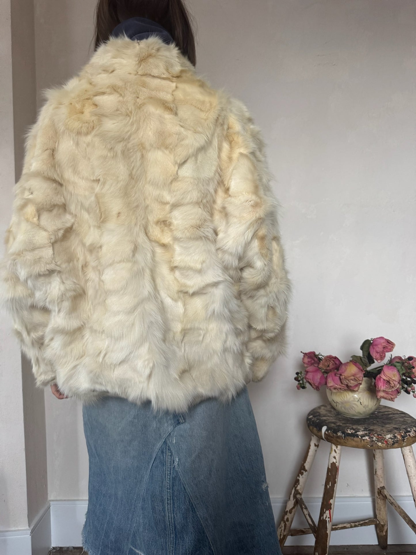 Rabbit Fur Drop Shoulder Jacket