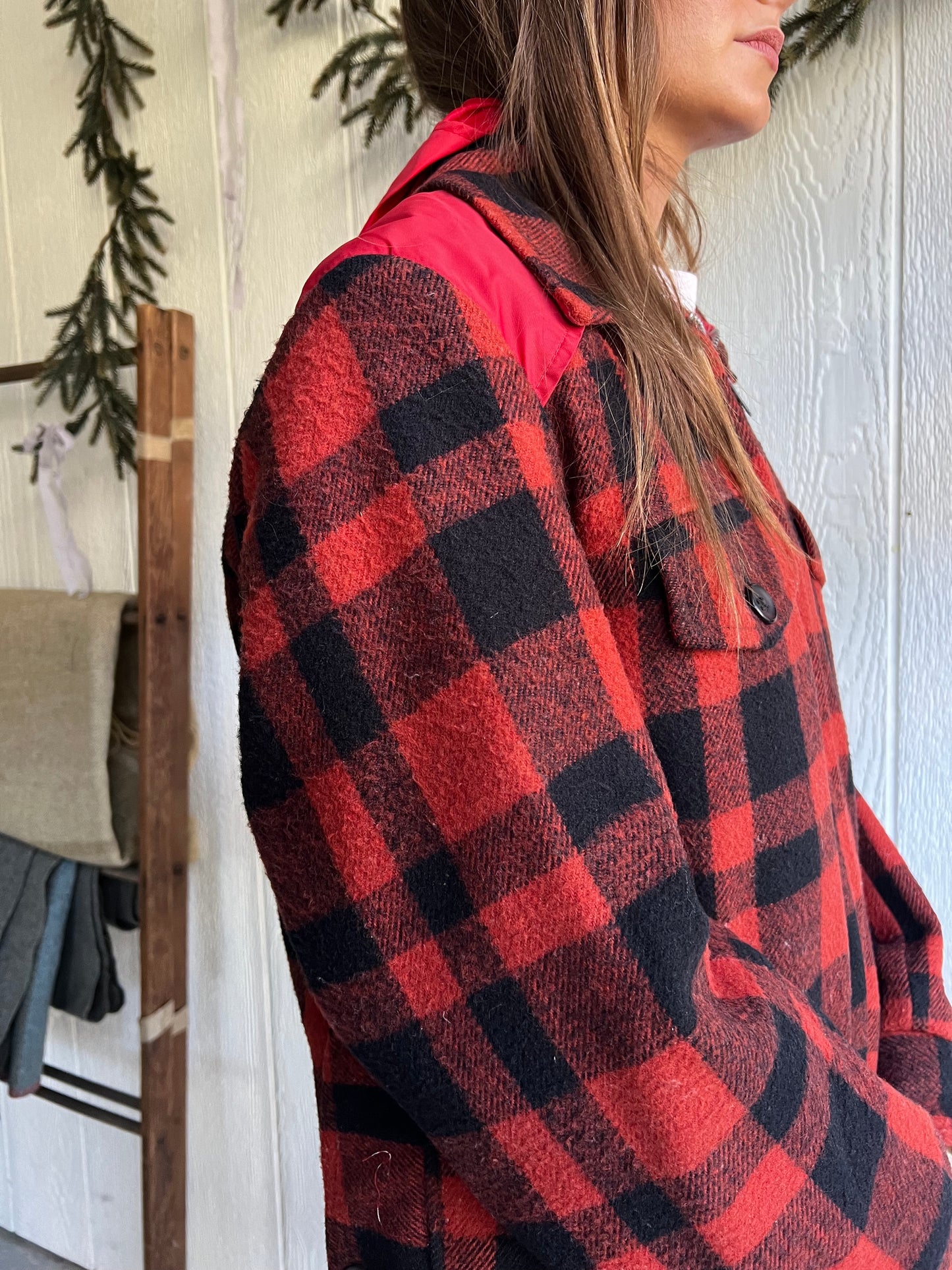 Reversible Red and Black Checker Jacket