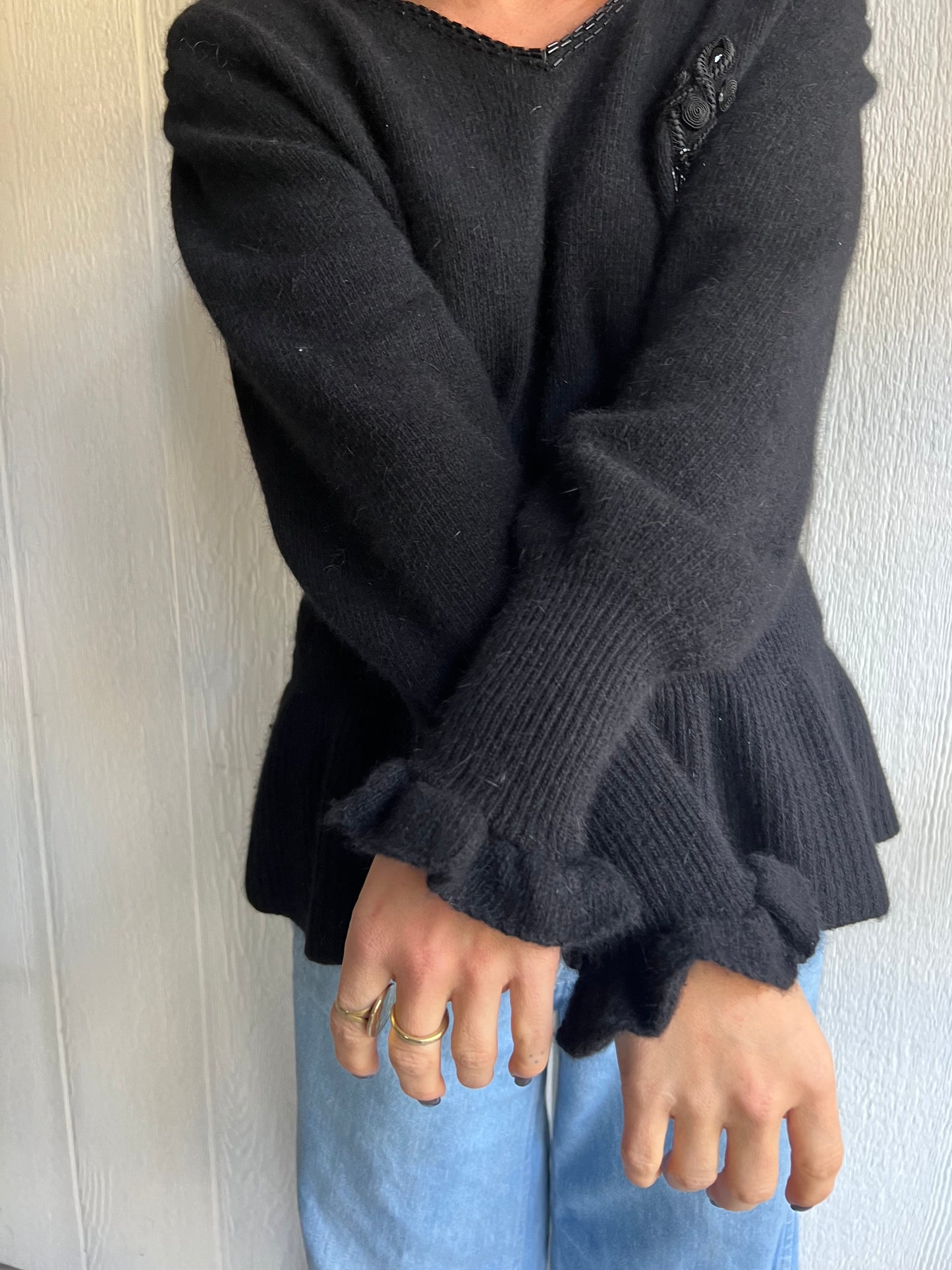 Black Angora Wool Sweater