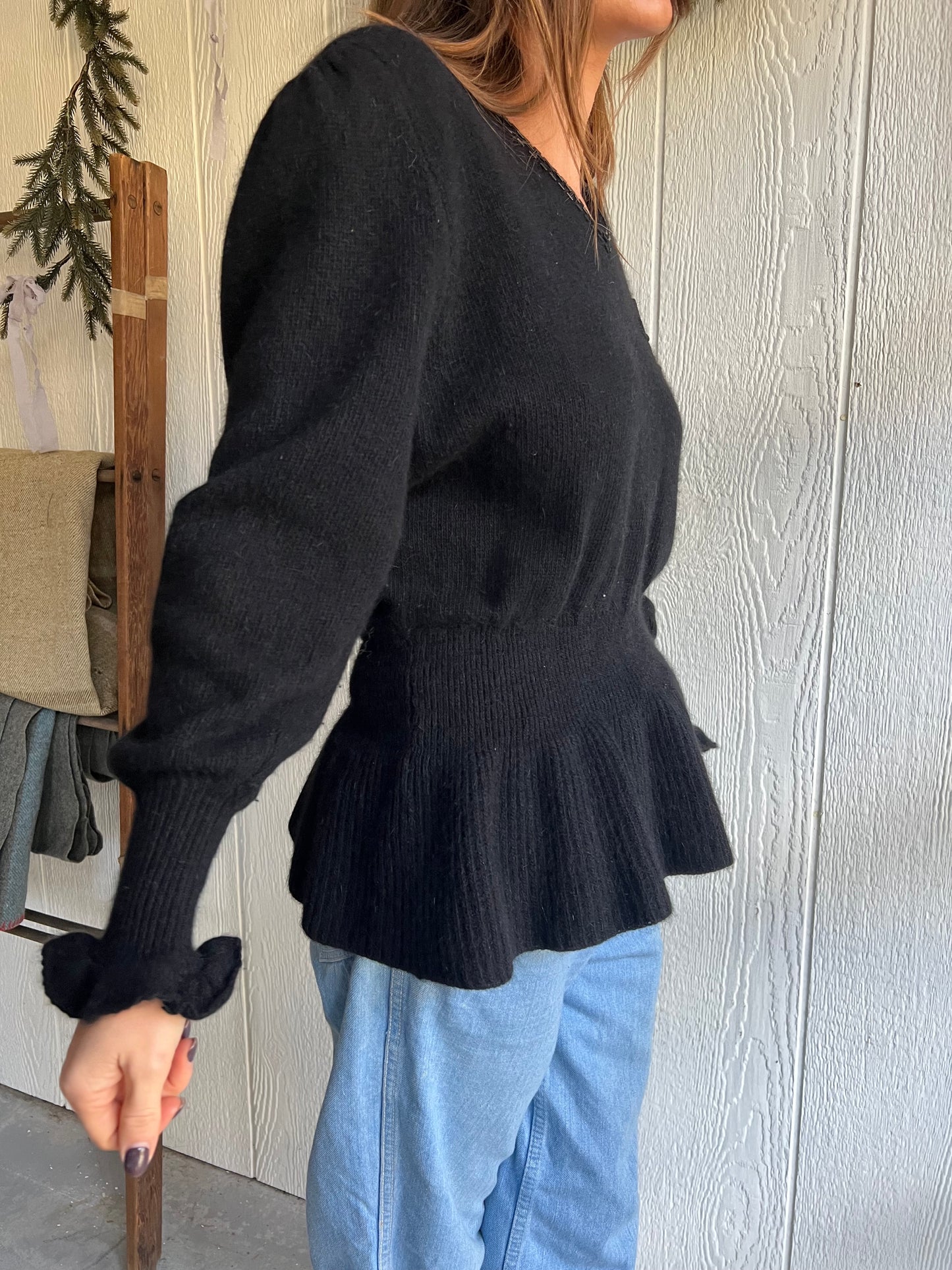 Black Angora Wool Sweater