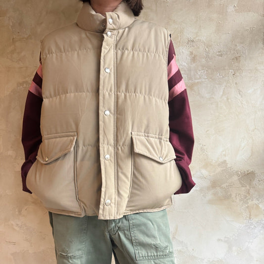 Beige Down Puffer Vest