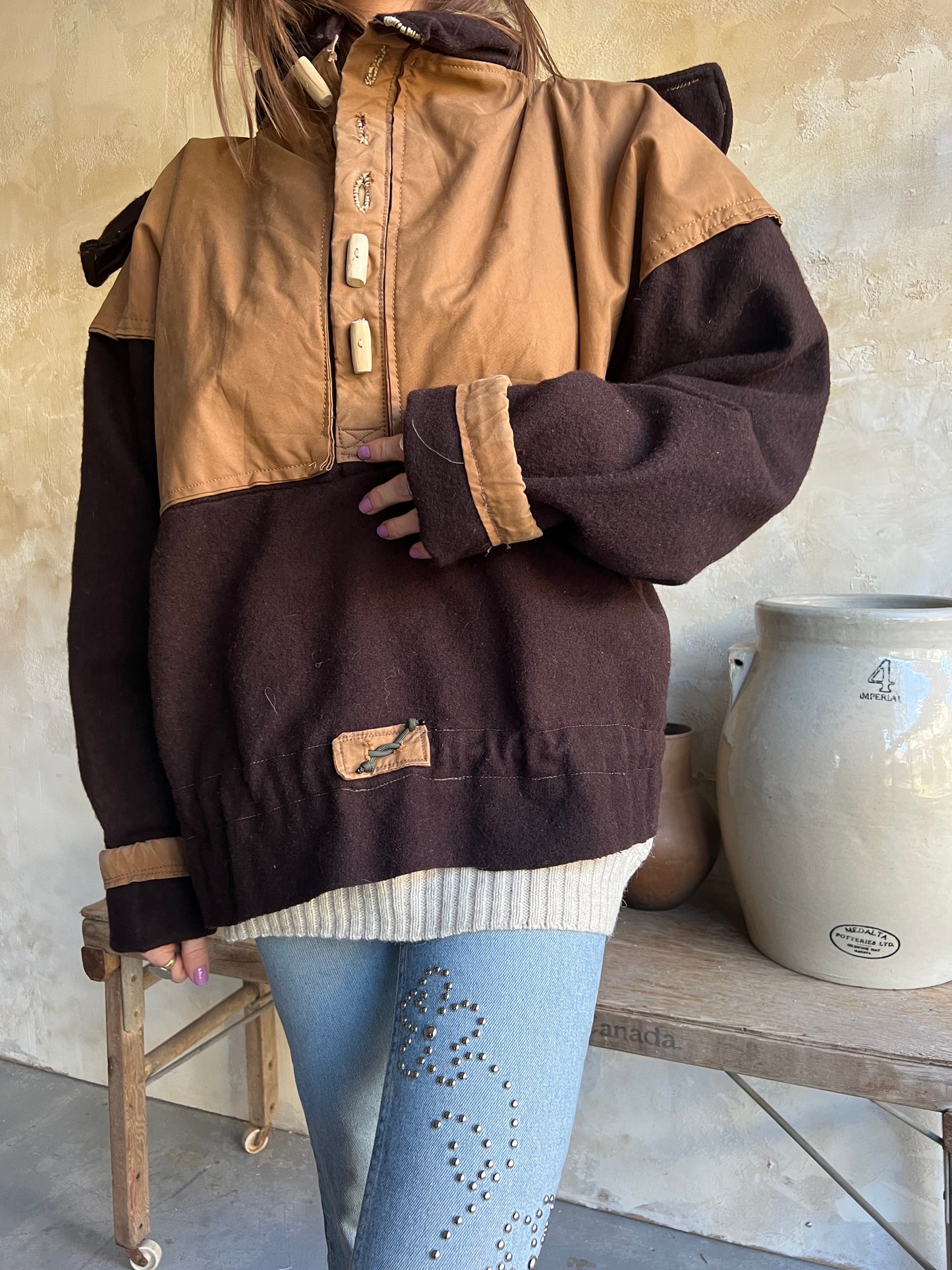 Felted Wool Pullover Jacket