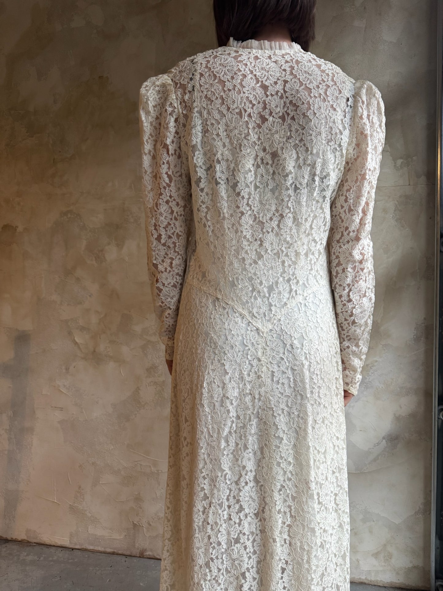 Long Cream Lace Dress