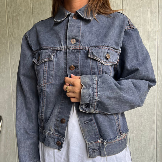 Vintage Faded + Distressed Denim Jacket